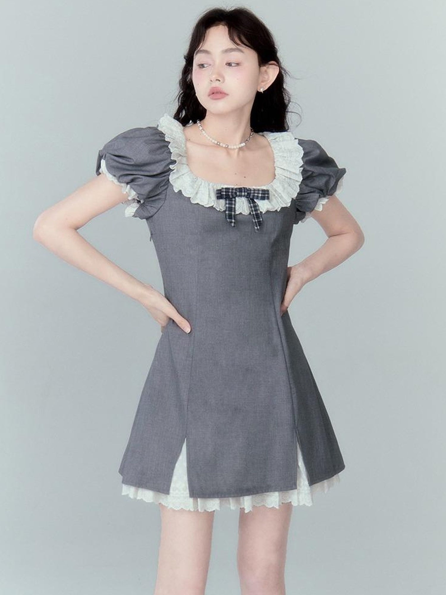 Elegant Qipao Bubble Sleeve Dress