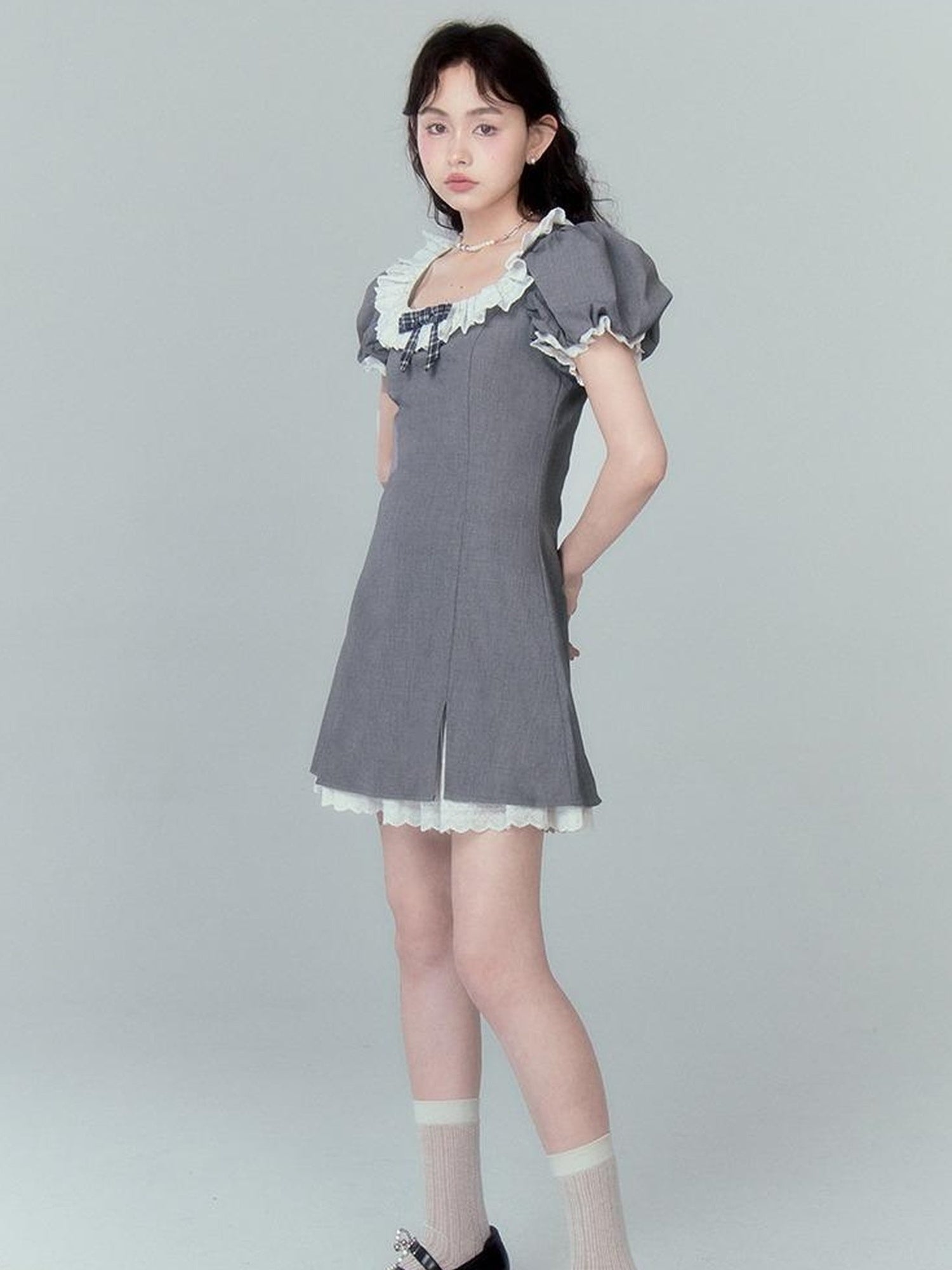 Elegant Qipao Bubble Sleeve Dress