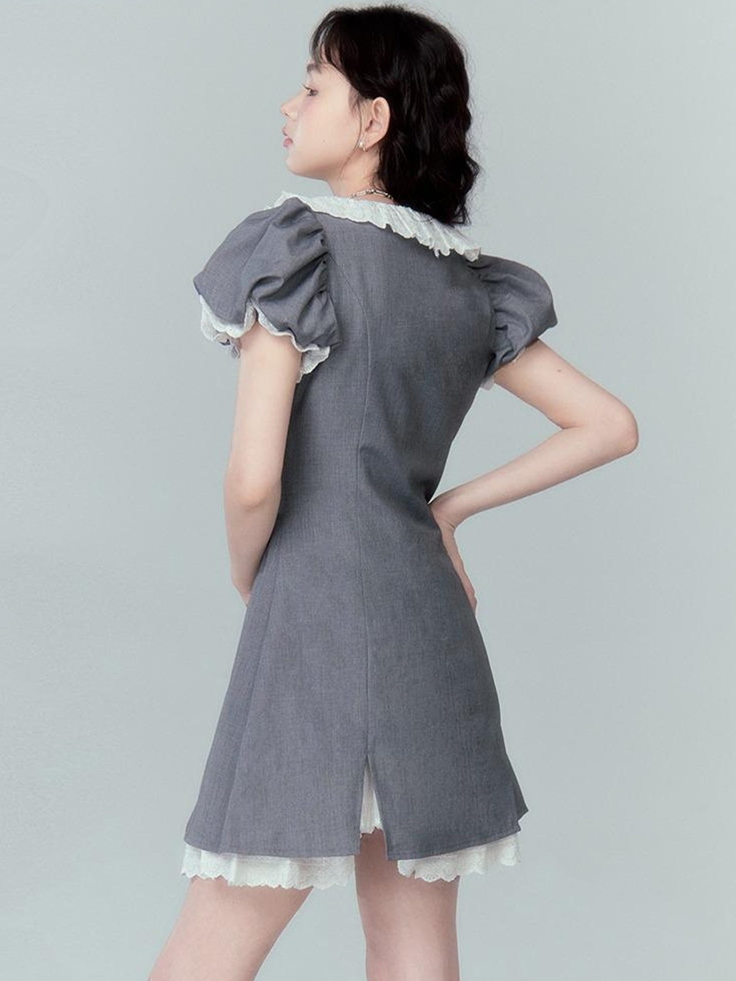 Elegant Qipao Bubble Sleeve Dress