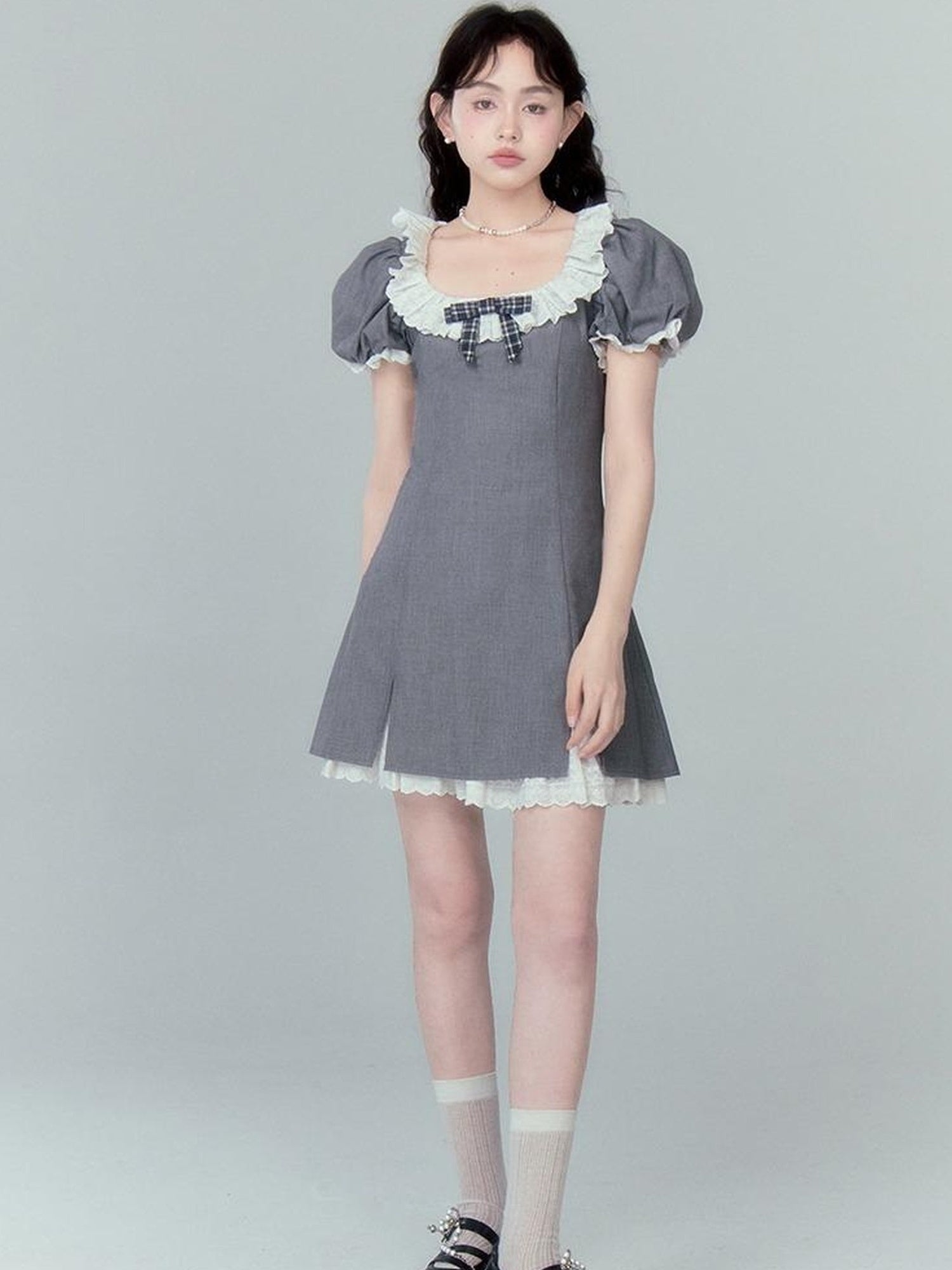 Elegant Qipao Bubble Sleeve Dress