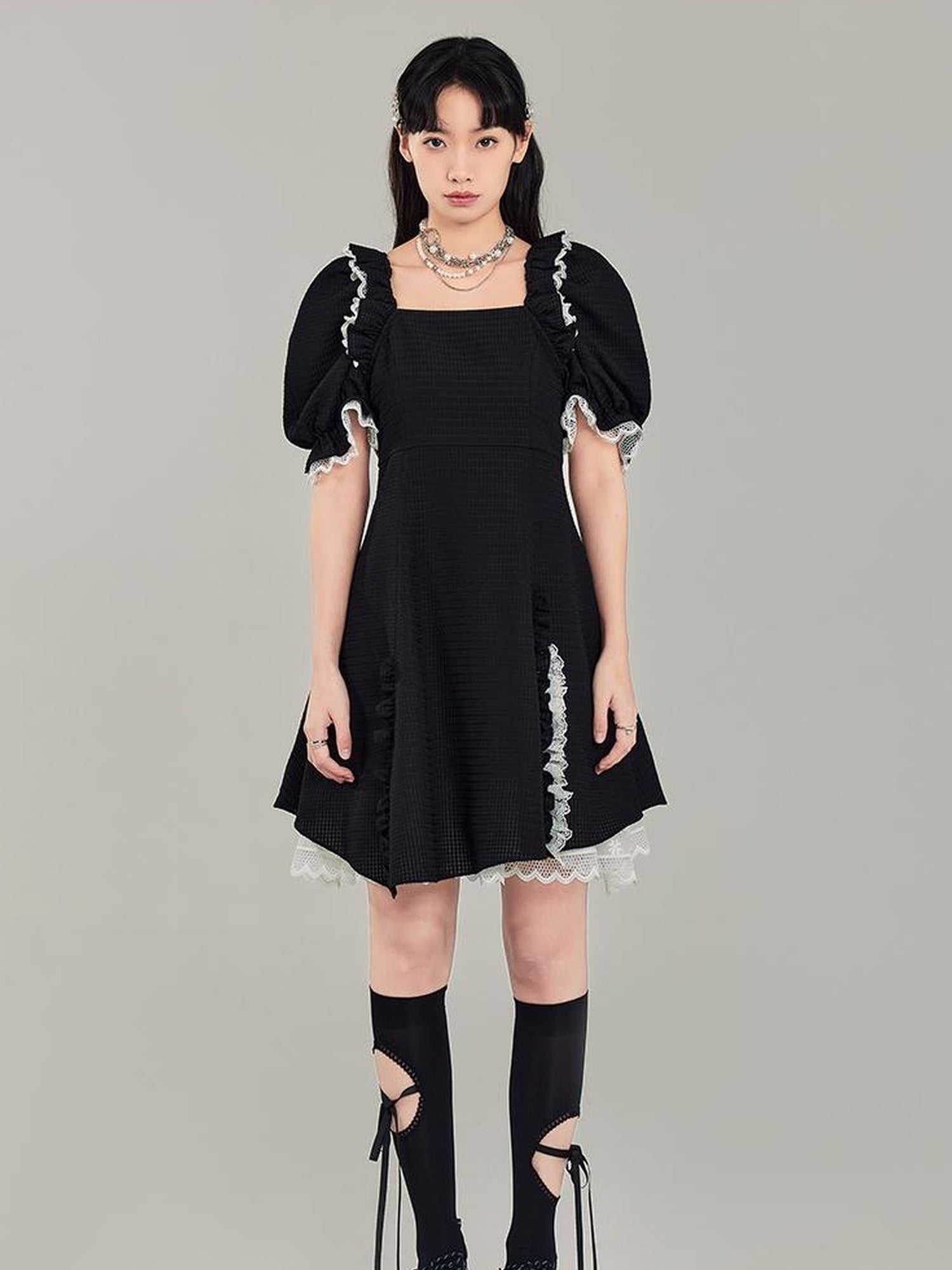 Elegant Qipao Bubble Sleeve Dress