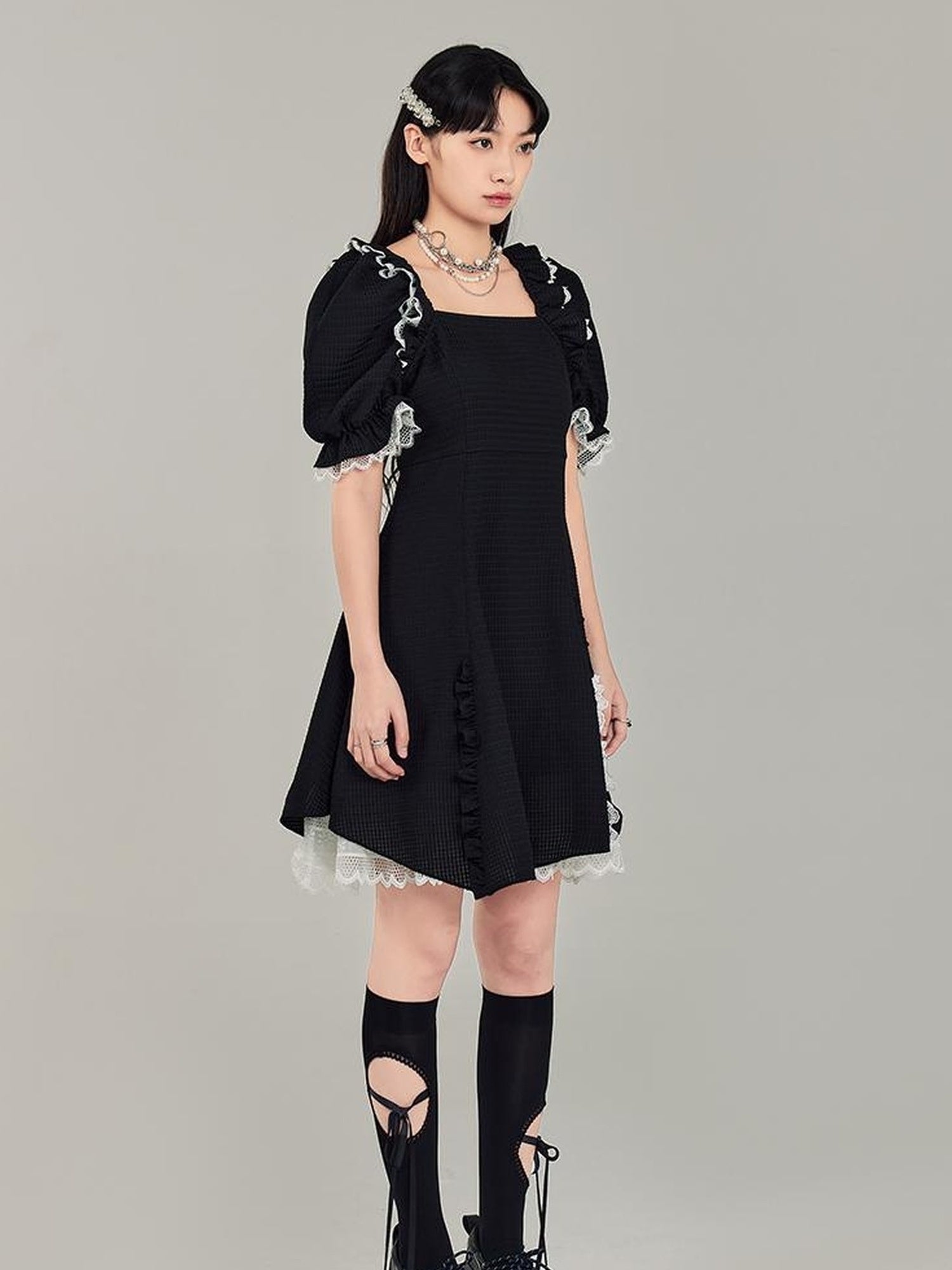 Elegant Qipao Bubble Sleeve Dress