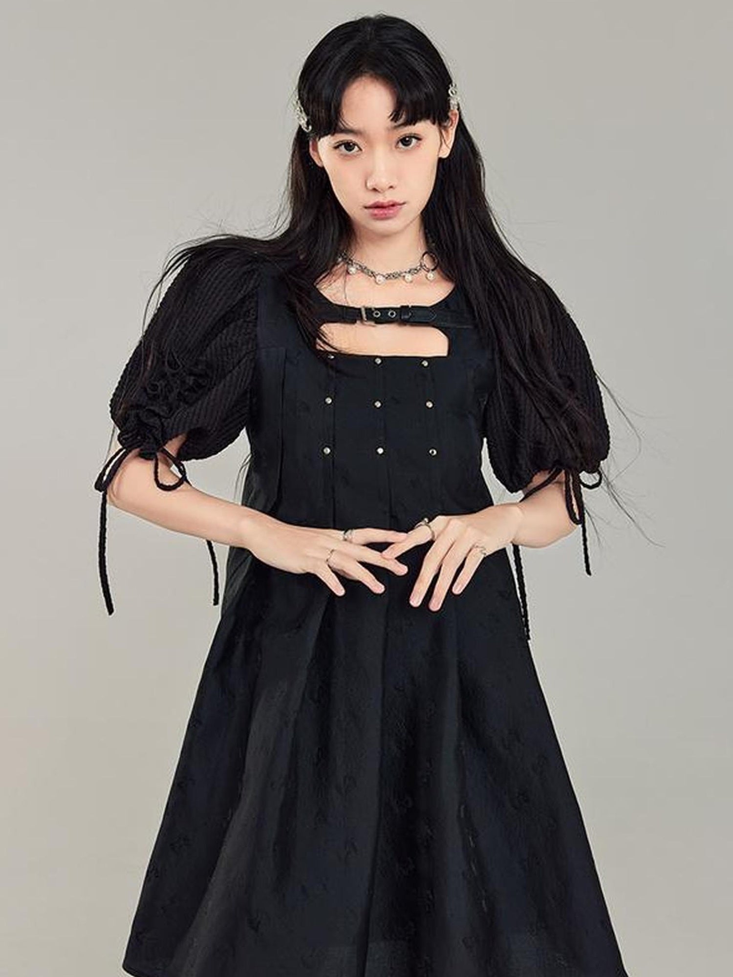 Elegant Qipao Bubble Sleeve Dress