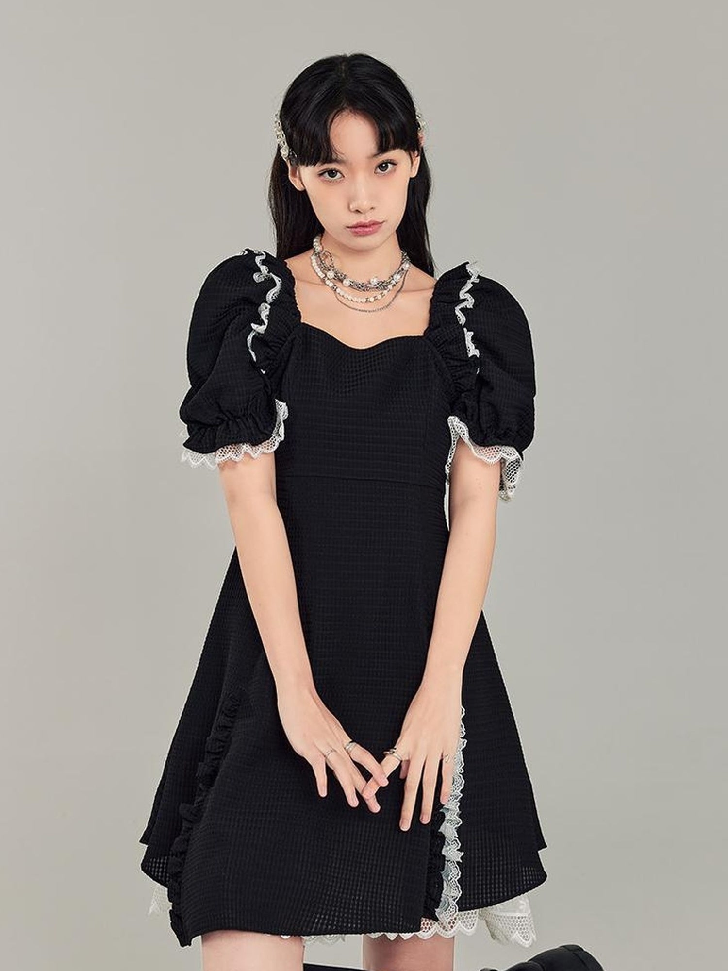 Elegant Qipao Bubble Sleeve Dress