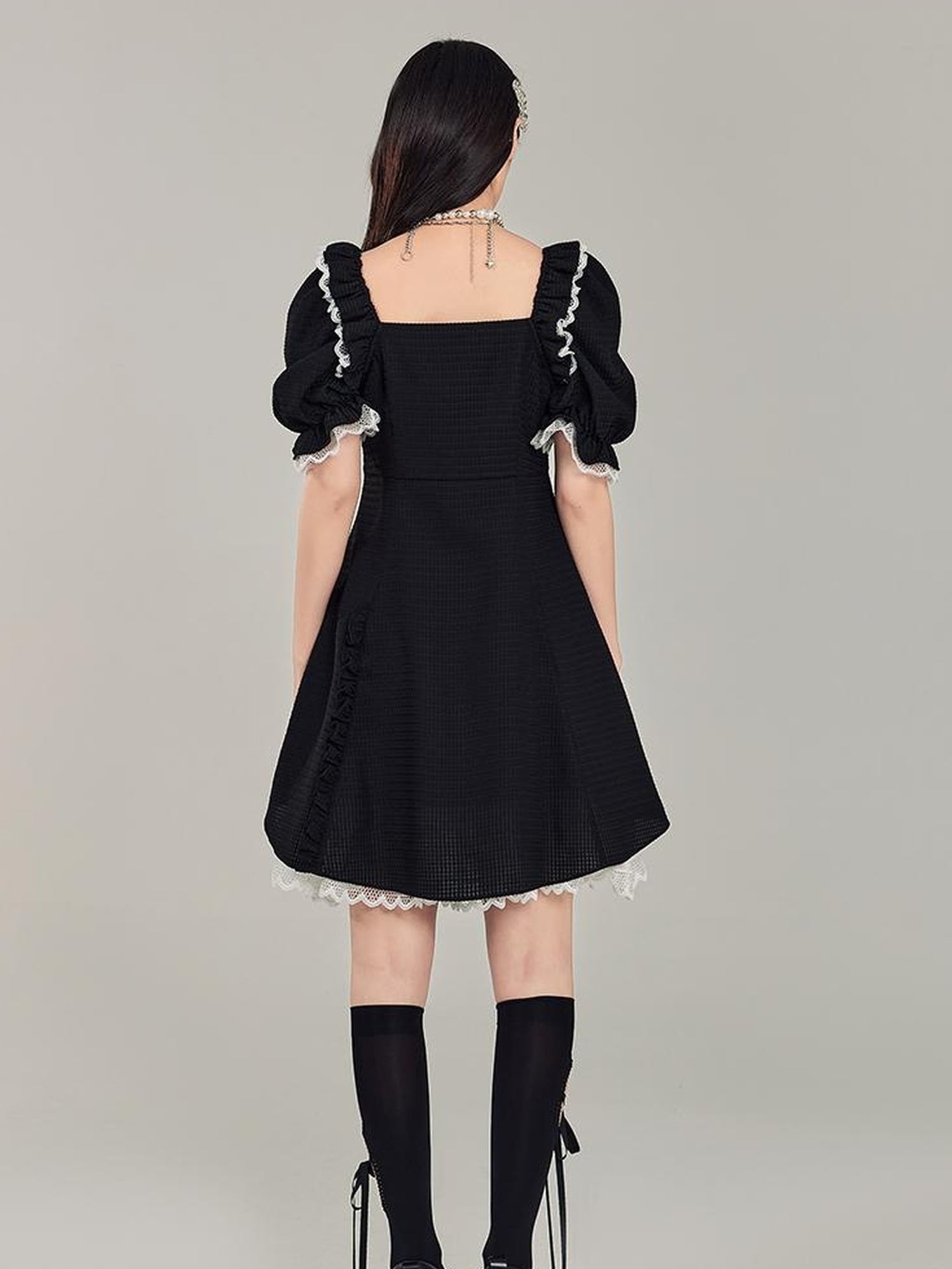 Elegant Qipao Bubble Sleeve Dress