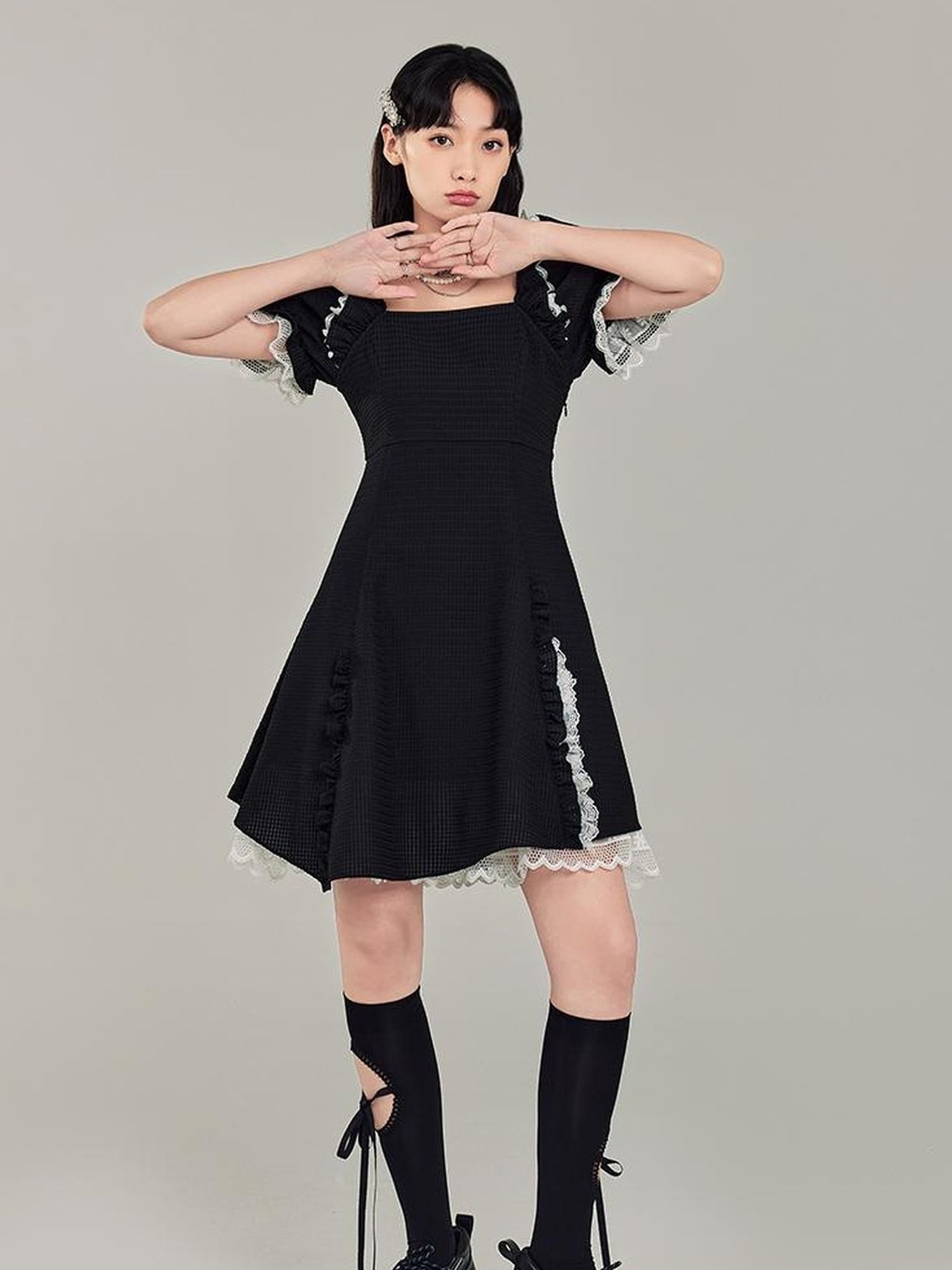 Elegant Qipao Bubble Sleeve Dress