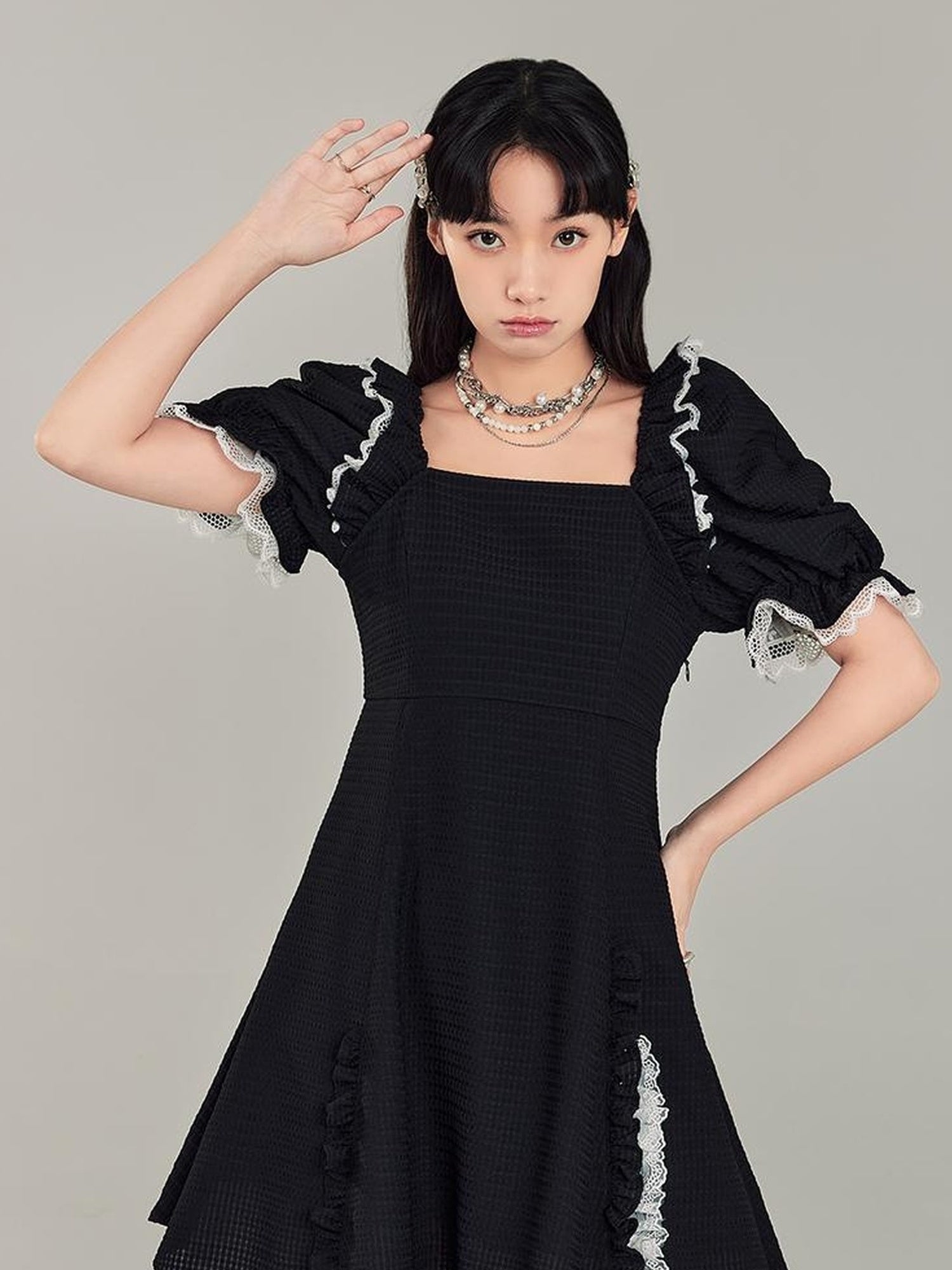 Elegant Qipao Bubble Sleeve Dress
