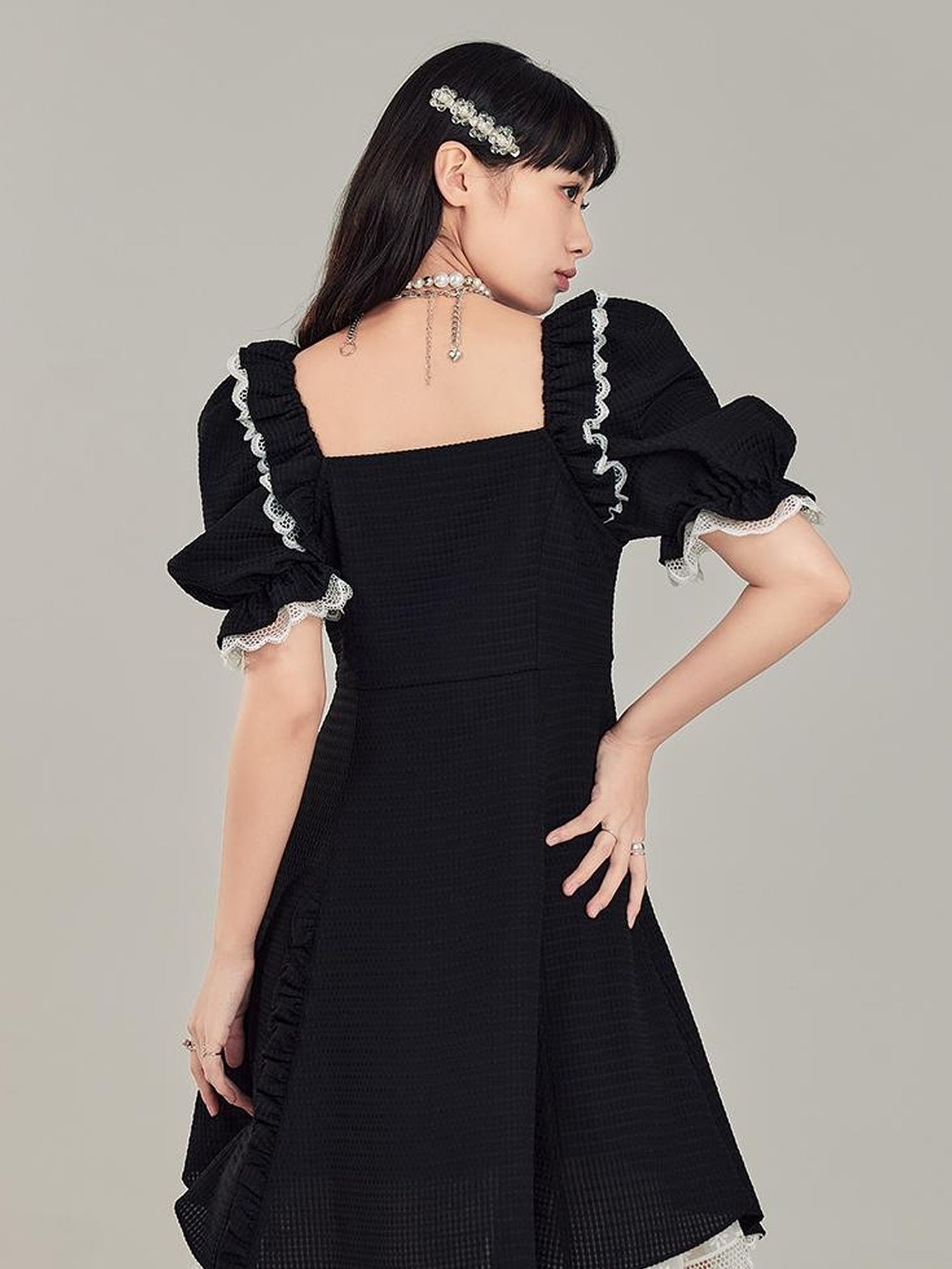 Elegant Qipao Bubble Sleeve Dress
