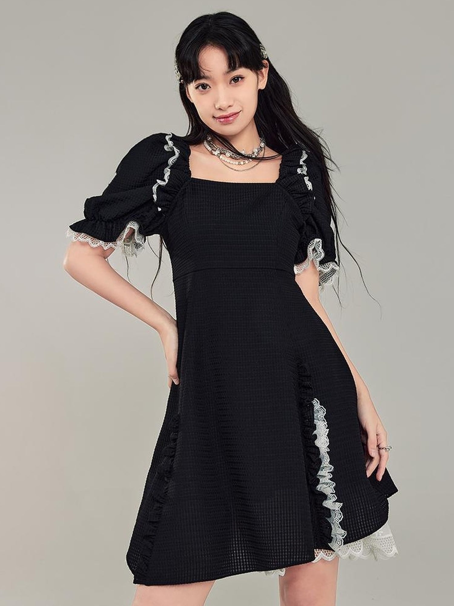 Elegant Qipao Bubble Sleeve Dress