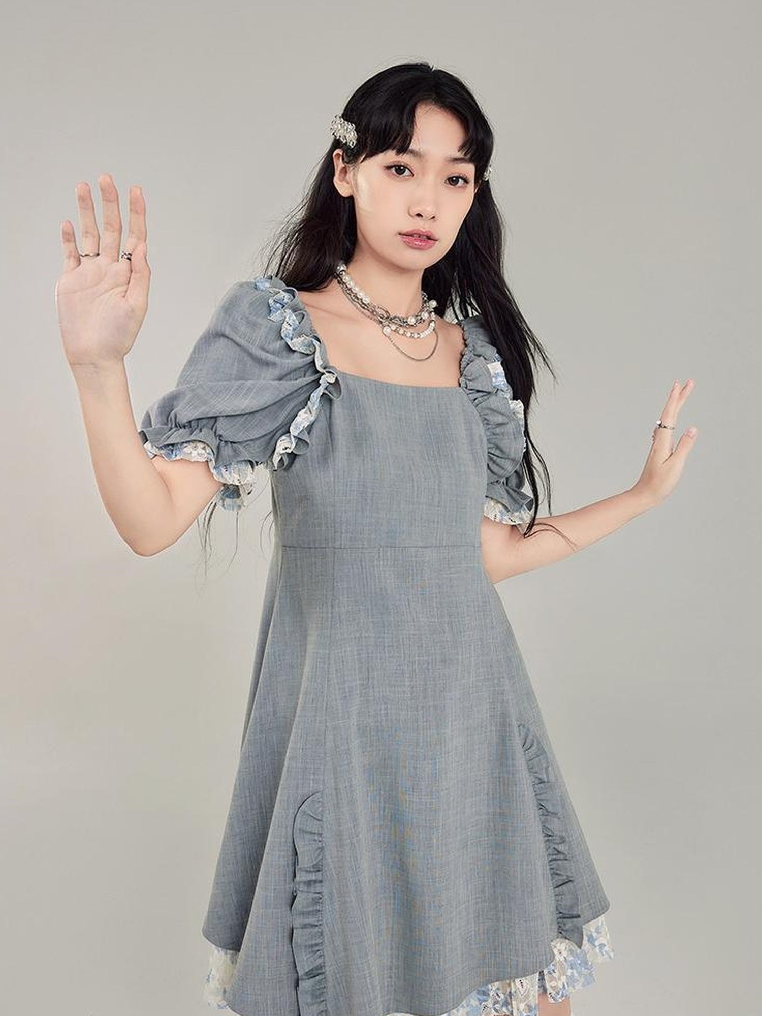 Elegant Qipao Bubble Sleeve Dress