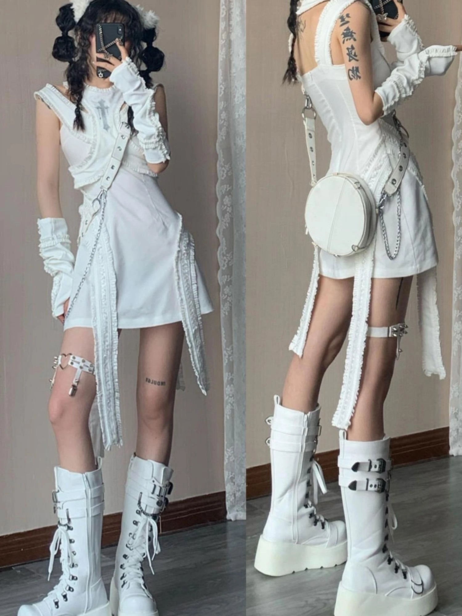 Elegant Satin Slit Dress SML Low Iron Hand Wash