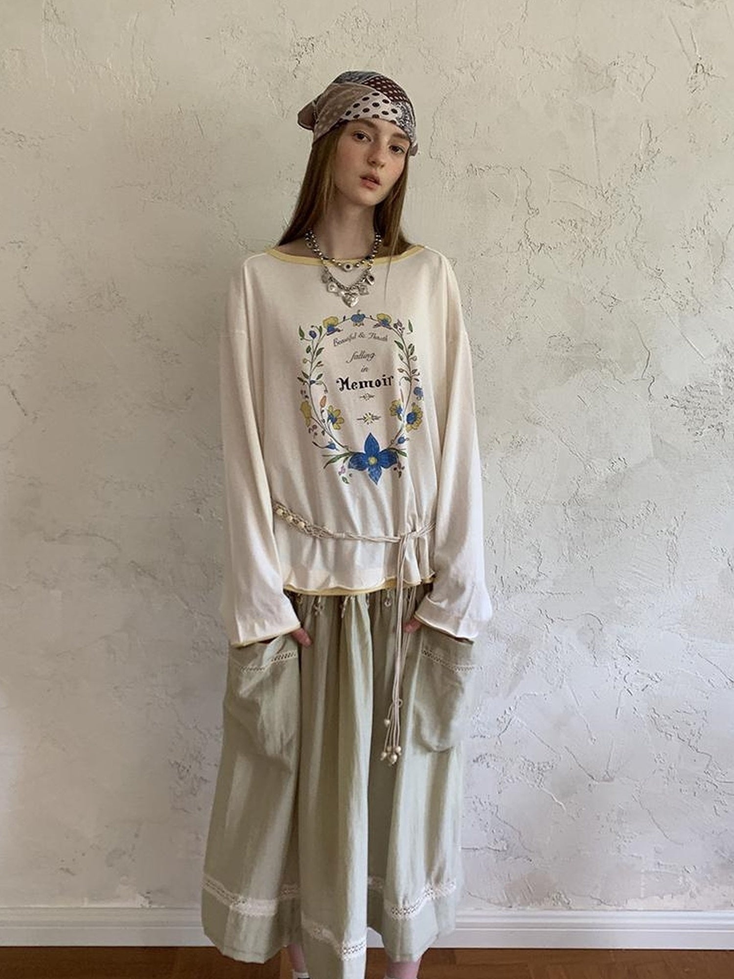 DIDDI MODA Elegant Shell Tie Puff Skirt With Pockets