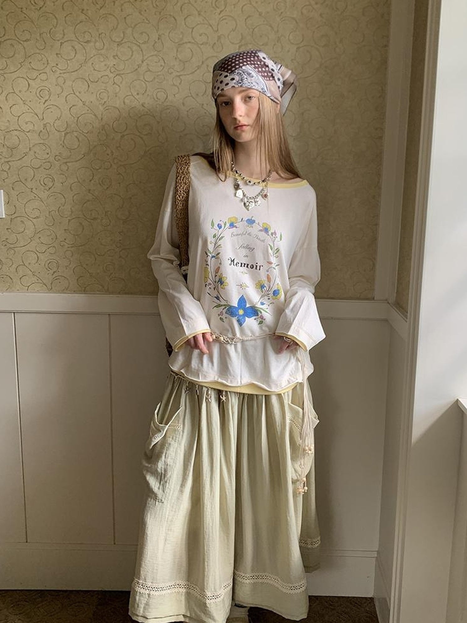 DIDDI MODA Elegant Shell Tie Puff Skirt With Pockets