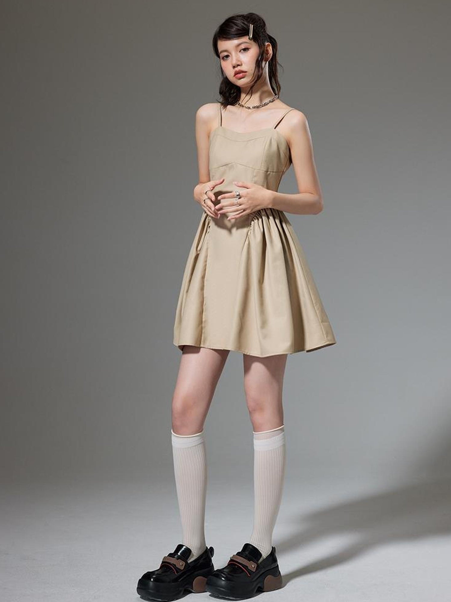 DIDDI MODA Elegant Short Blazer Slip Dress Set