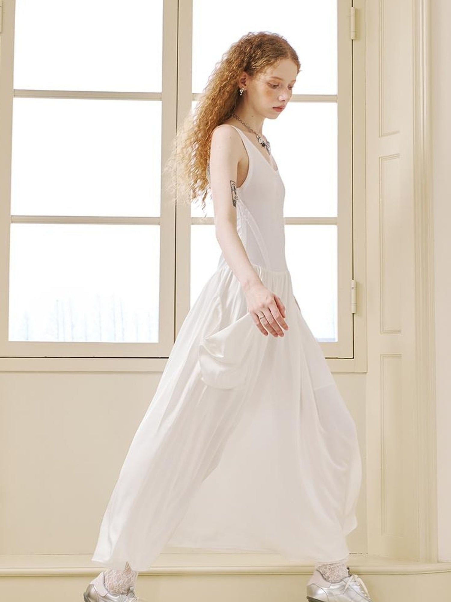 DIDDI MODA Elegant Swallow Embroidered A Line Dress With Pockets