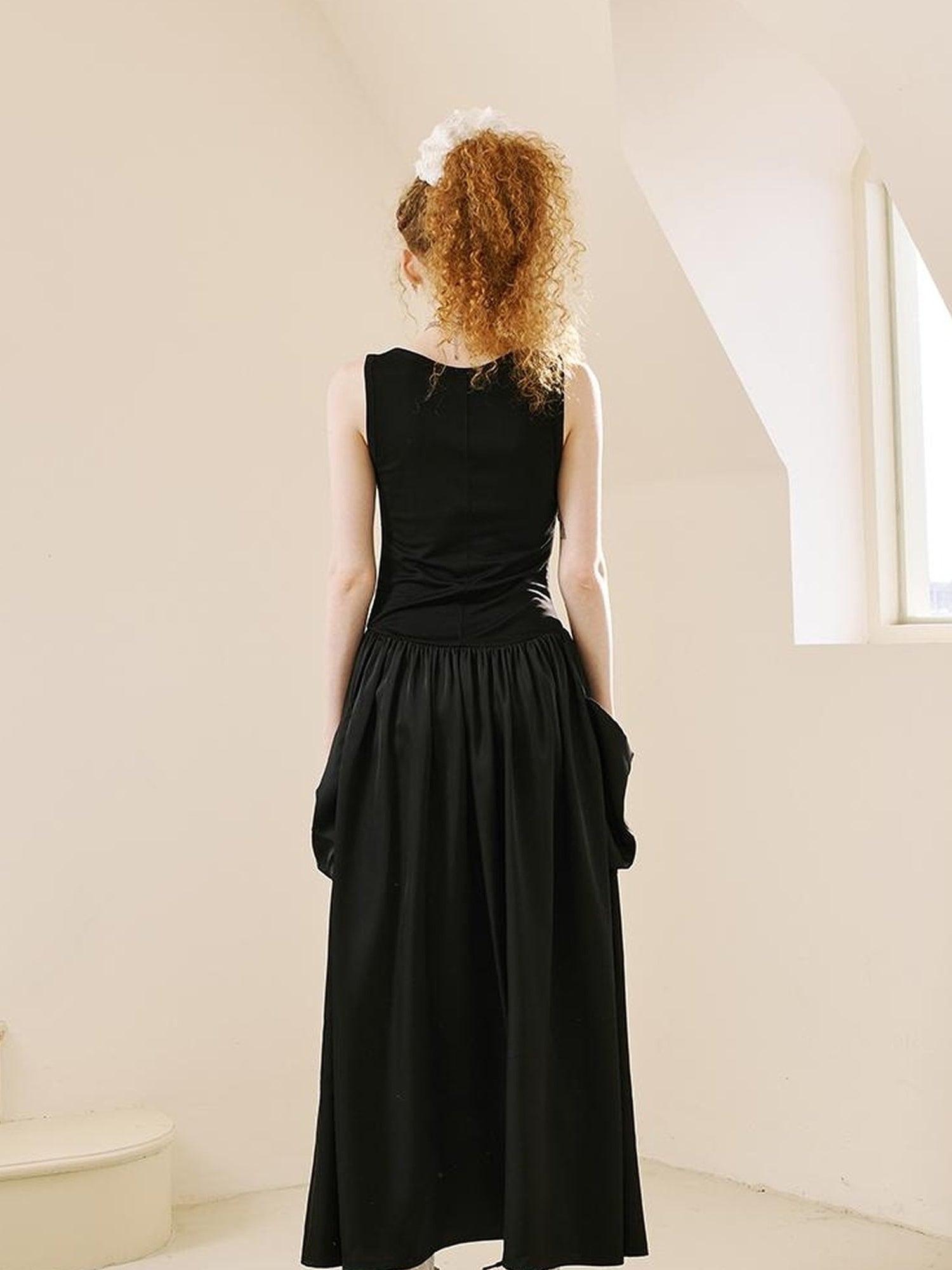 DIDDI MODA Elegant Swallow Embroidered A Line Dress With Pockets