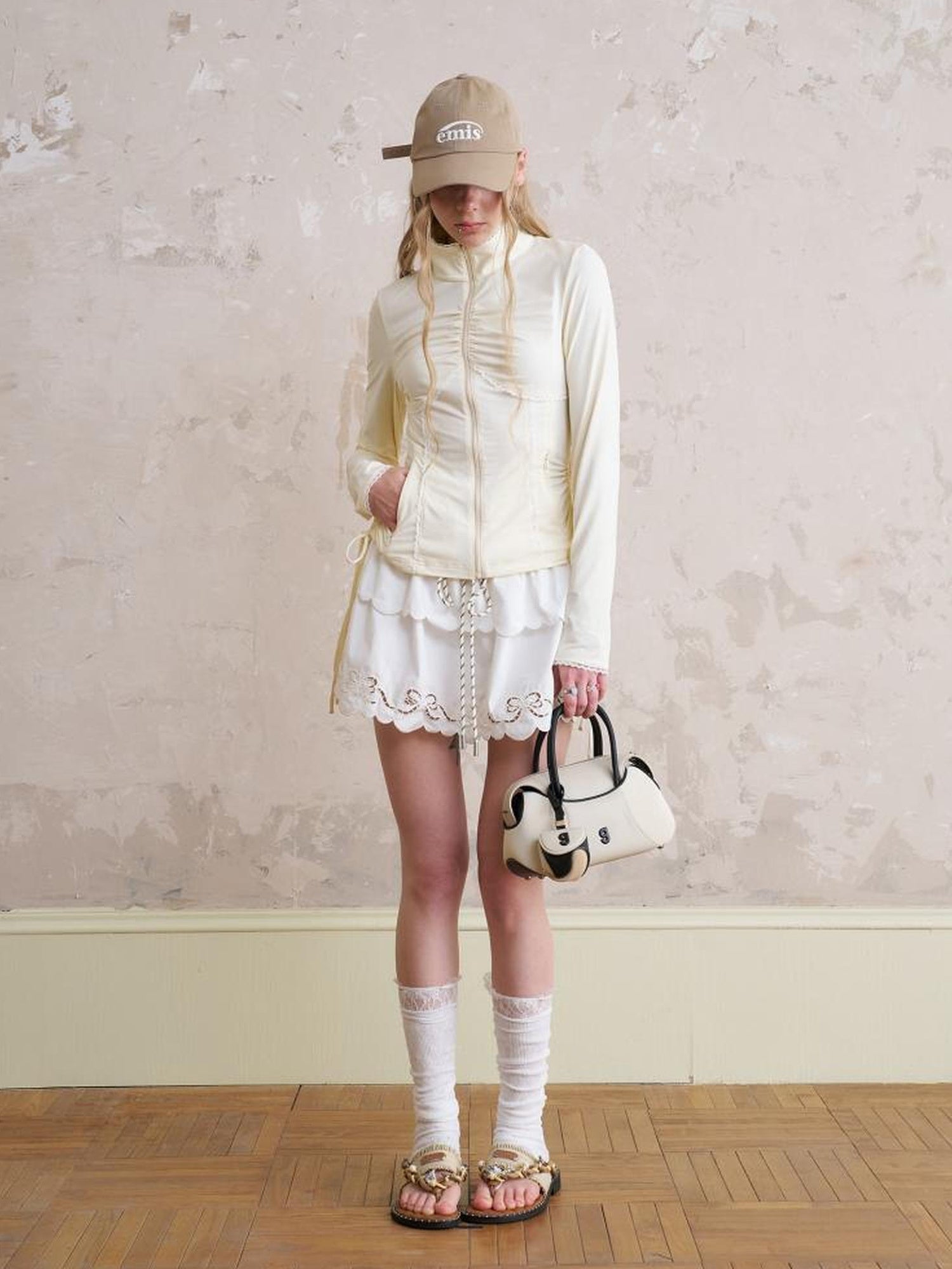 DIDDI MODA Elegant Wrinkle Lace Slimming Sun Protection Jacket