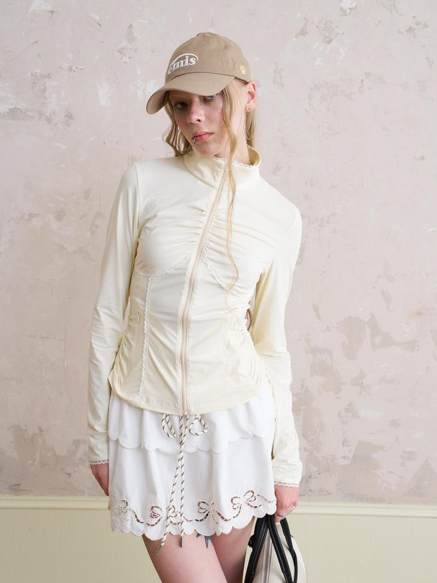 DIDDI MODA Elegant Wrinkle Lace Slimming Sun Protection Jacket