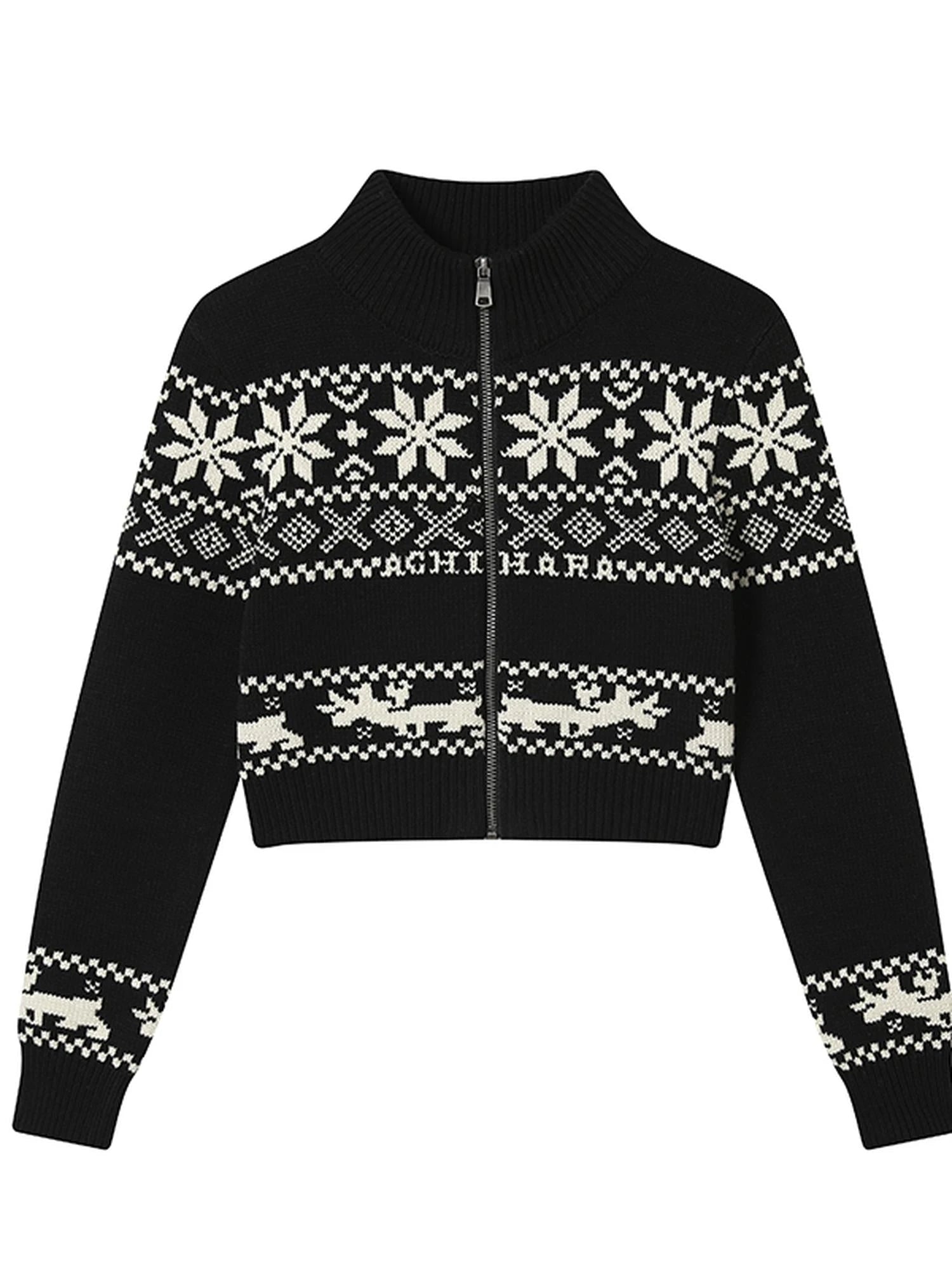 Emo Xmas Deer Knit Cardigan