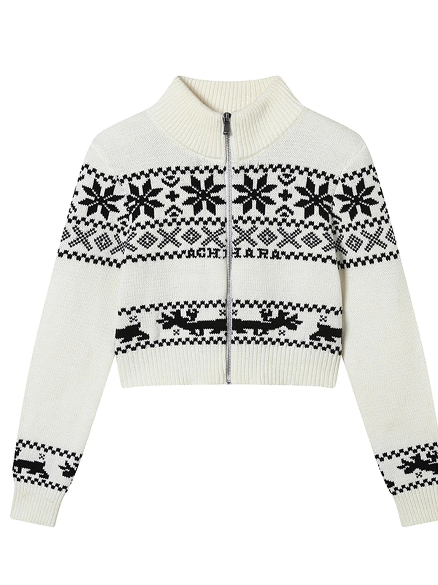 Emo Xmas Deer Knit Cardigan