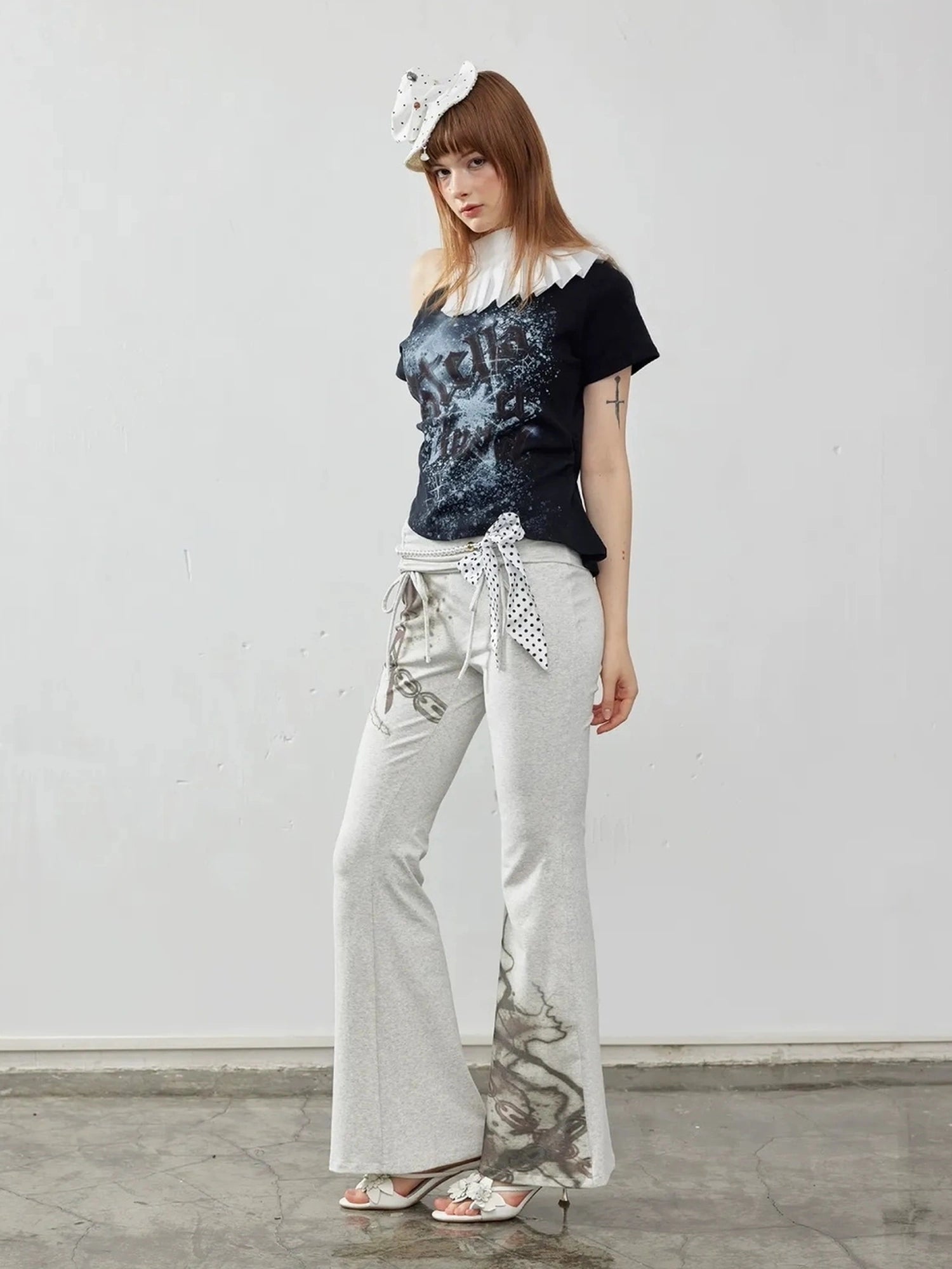 Emoha Cool Tech Floral Print High Waist Flared Sweatpants