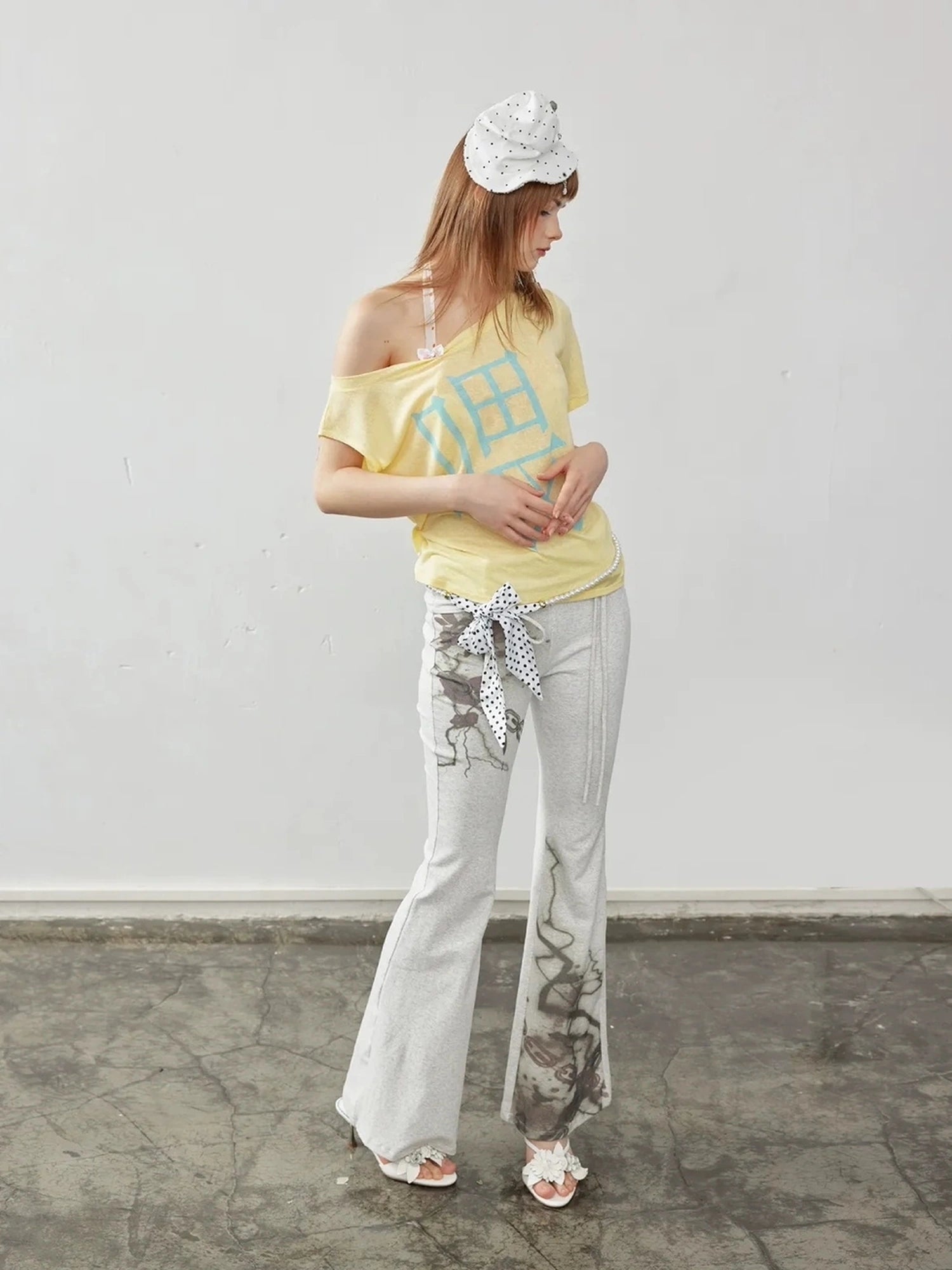 Emoha Cool Tech Floral Print High Waist Flared Sweatpants
