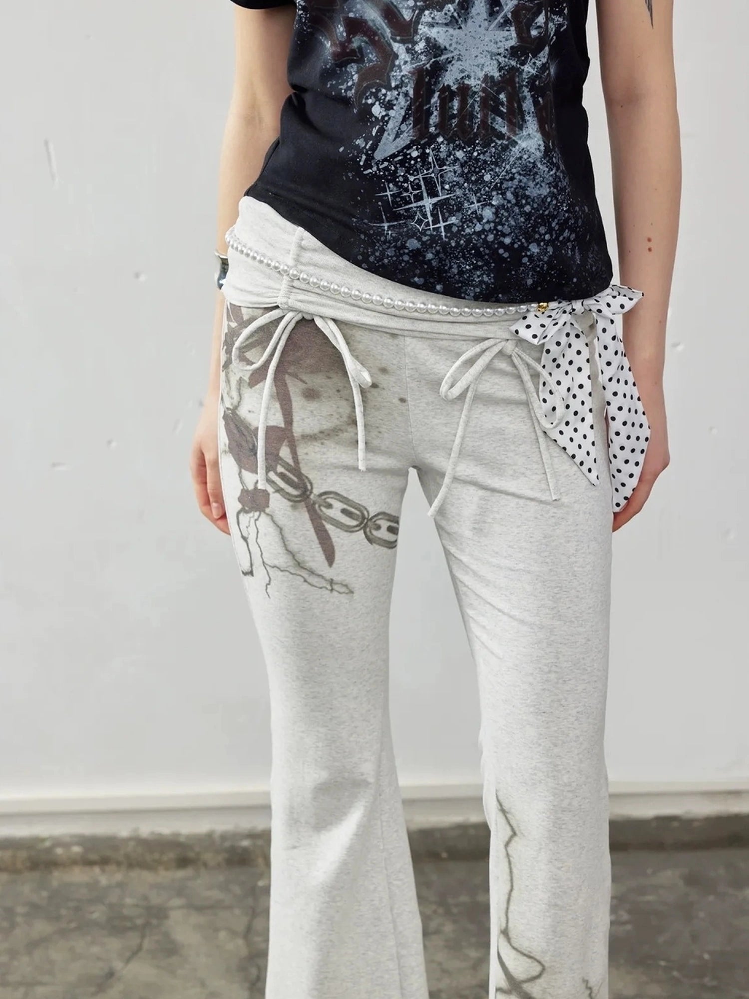 Emoha Cool Tech Floral Print High Waist Flared Sweatpants