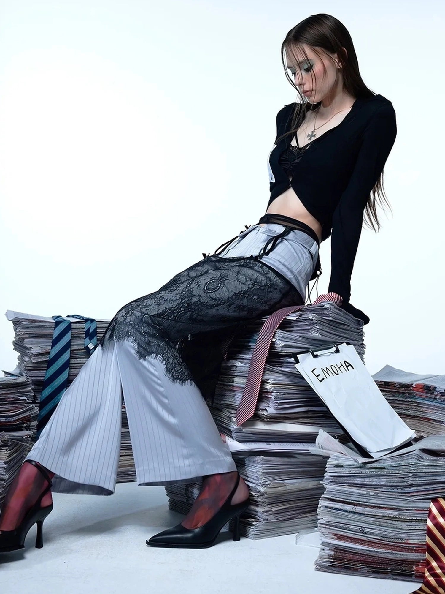 Emoha Deconstructed Lace Ballet Skirt