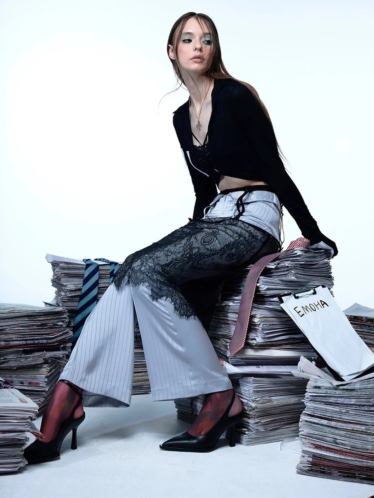 Emoha Deconstructed Lace Ballet Skirt