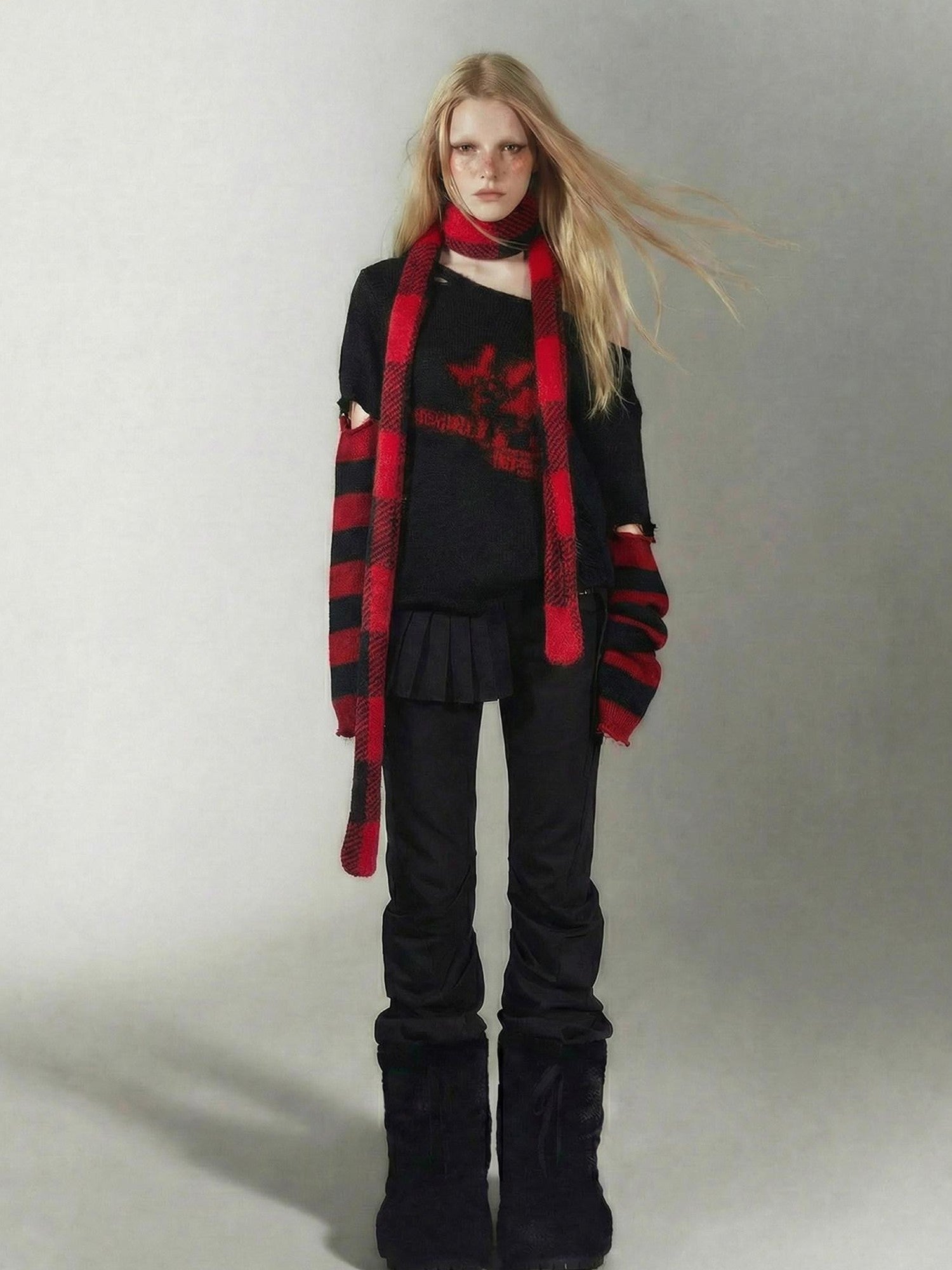 Emoha Detachable Knitted Punk Bat Rabbit Women&