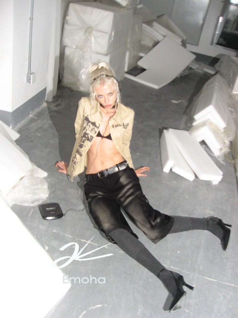 Emoha Distressed Boxing Inspired Patchwork Women&