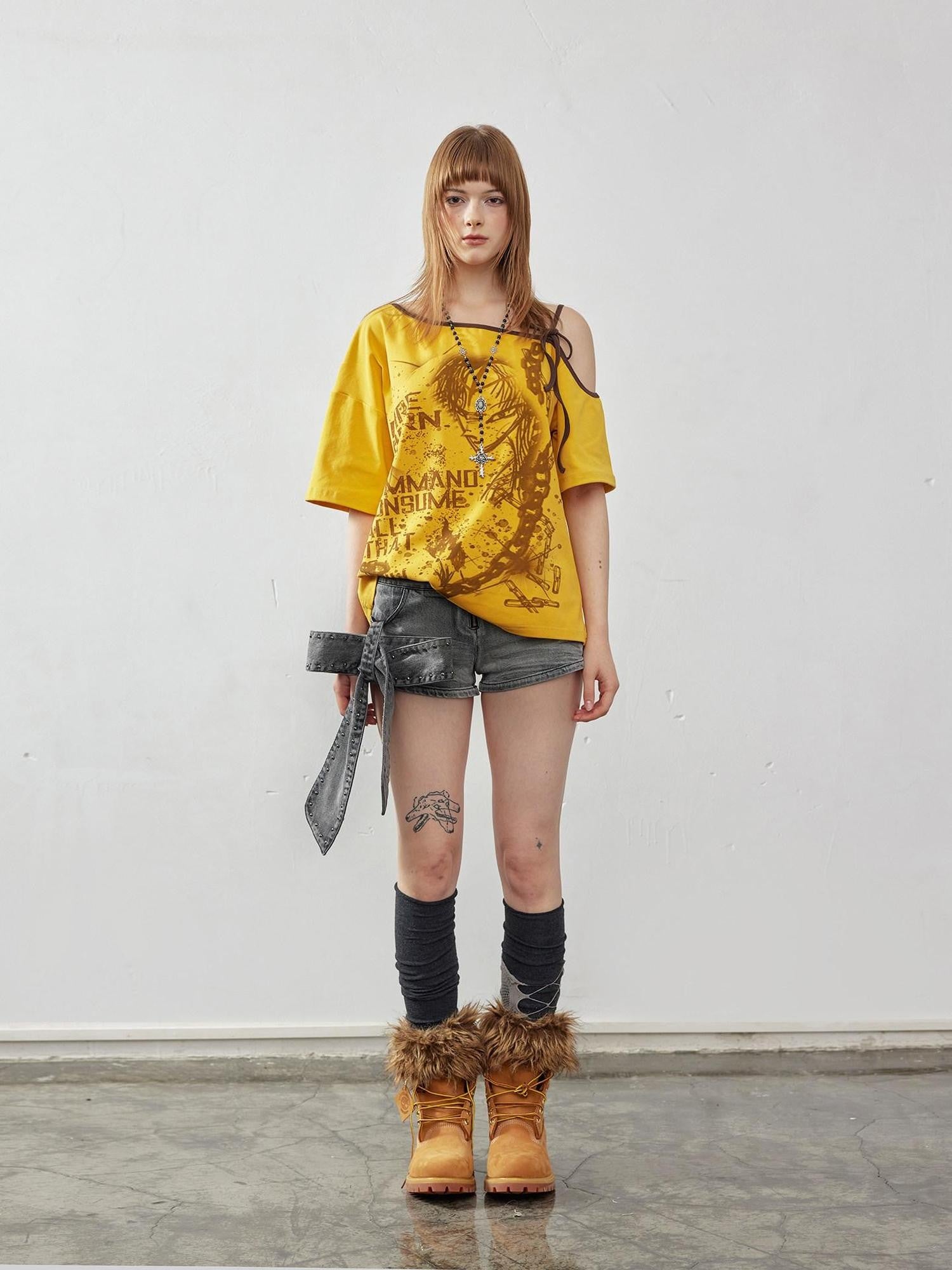 Emoha Light Wash Distressed High Rise A Line Slimming Women&