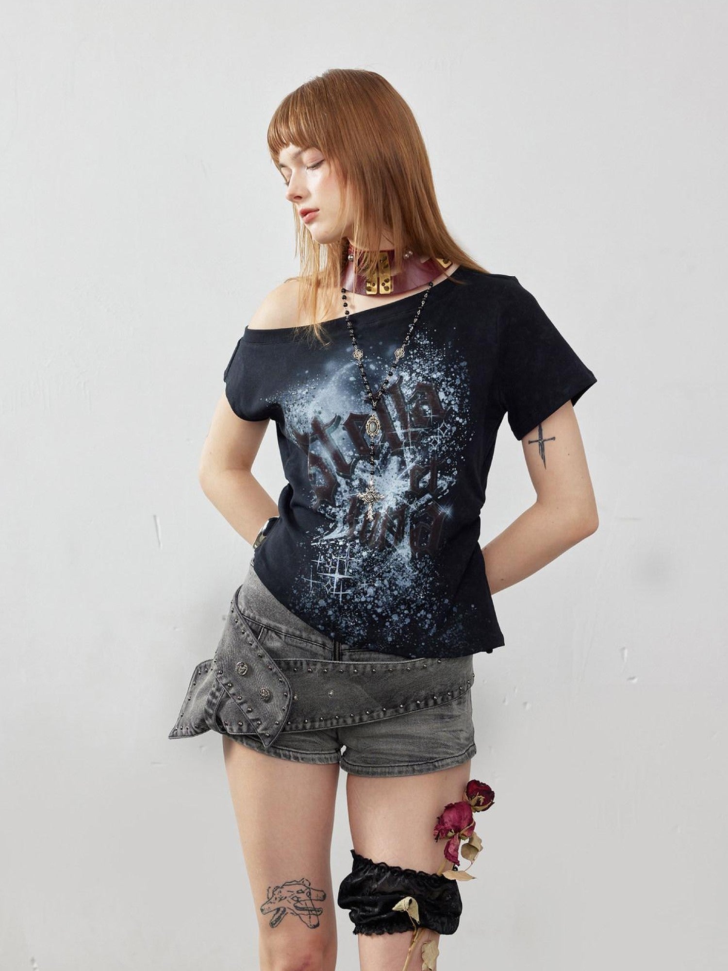 Emoha Light Wash Distressed High Rise A Line Slimming Women&