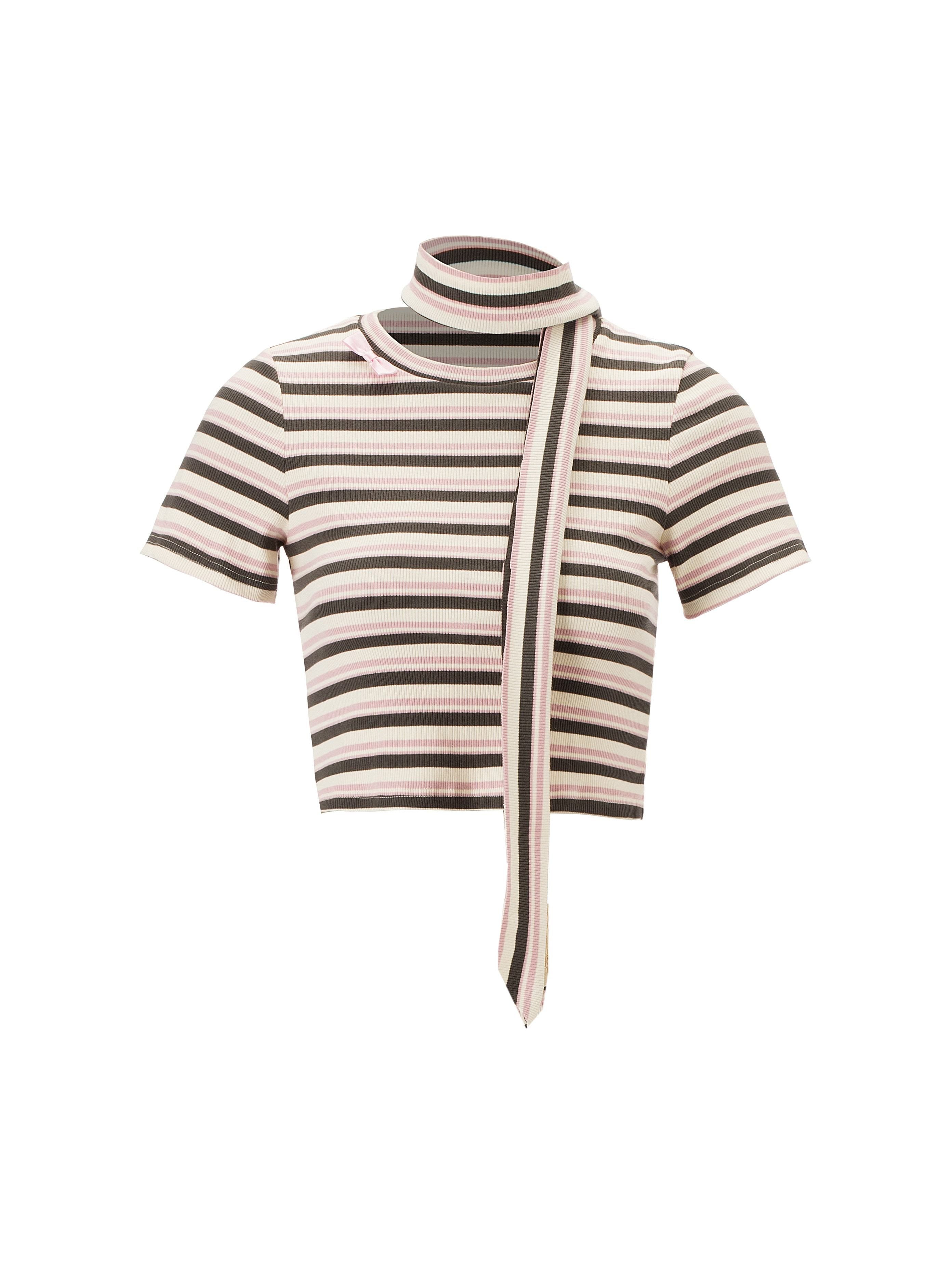 Emoha_Pink_Striped_Bow_Crewneck_Slim_Fit_Women&