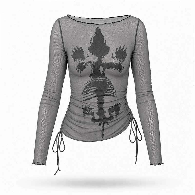 Emoha_Sheer_Punk_Skull_Print_Asymmetrical_Drawcord_Women&
