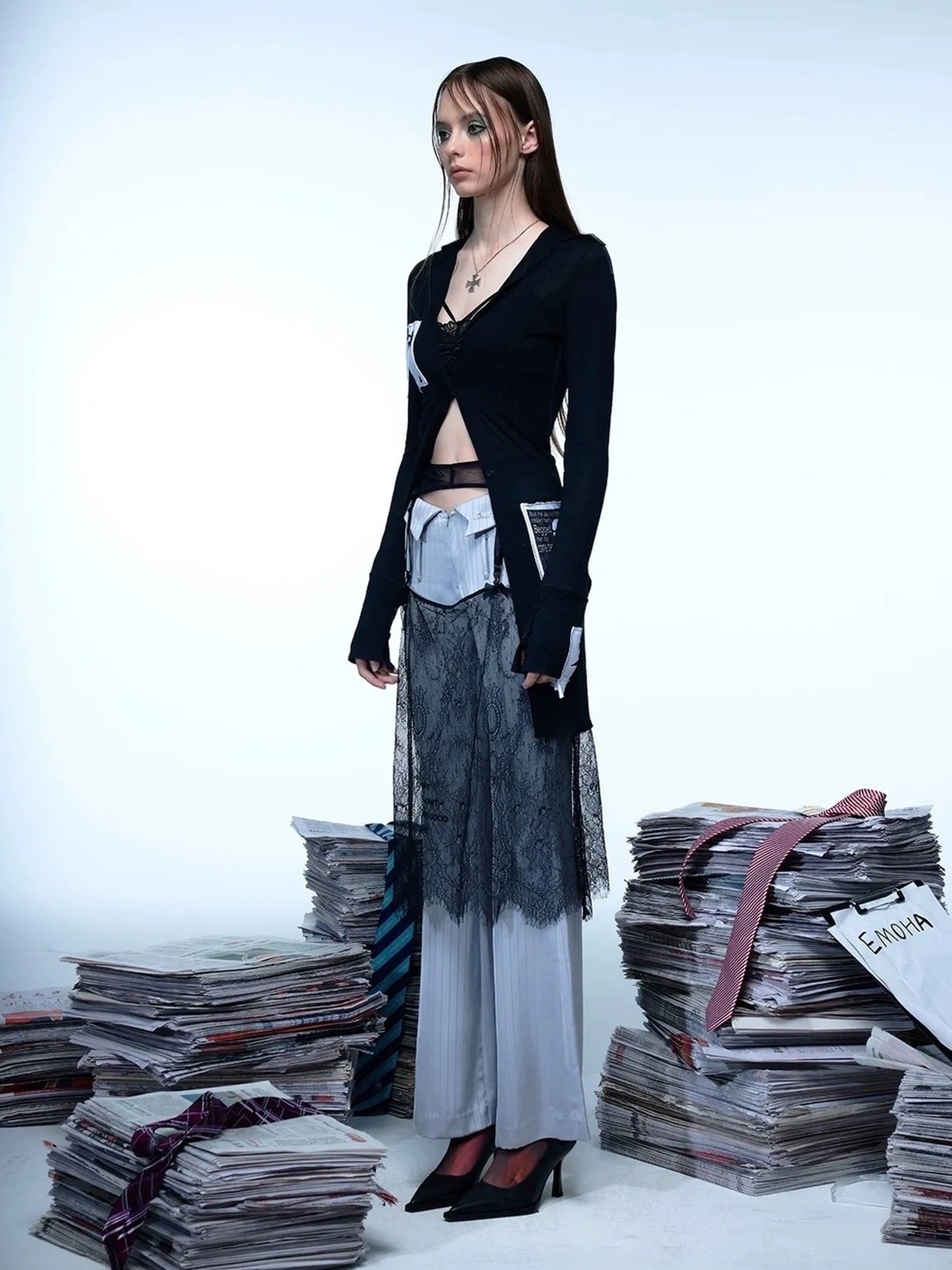 Emoha Vintage Punk Patchwork Sunshield Shirt