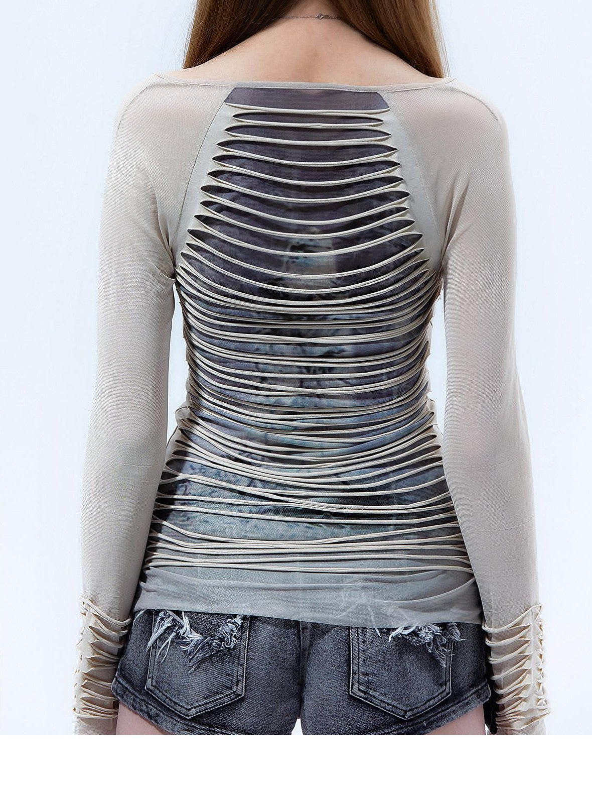 Emoha Y2k Retro Striped 3d Embellished Slim Fit Women&