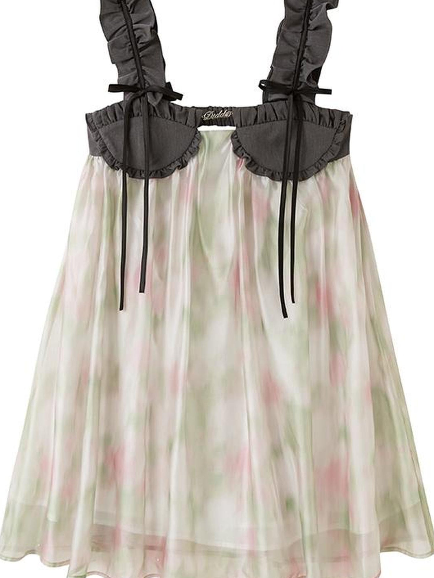 DIDDI MODA Ethereal Floral A Line Sundress With Ruffled Hem