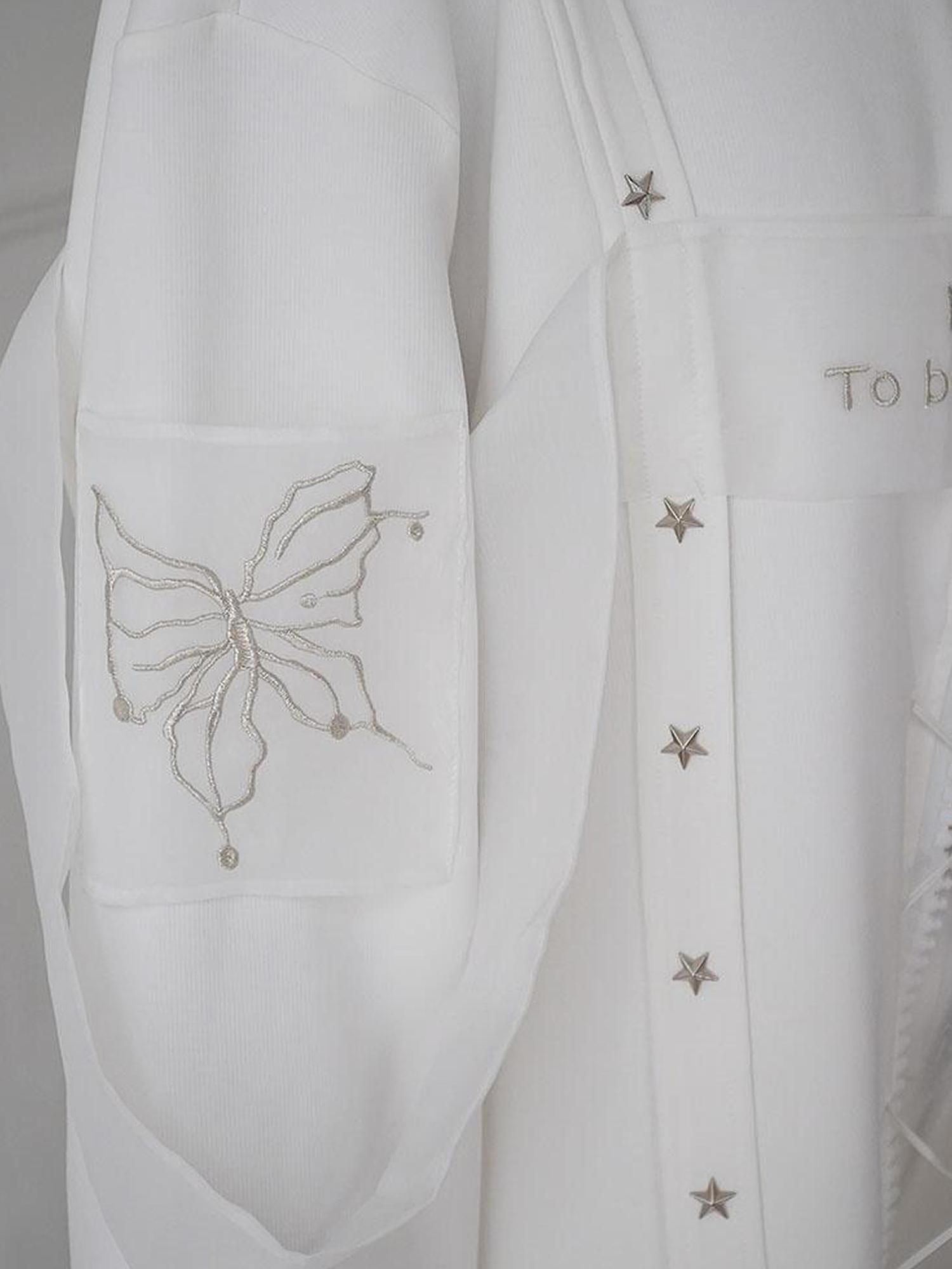 WSW WUSHENWU Ethereal White Embroidered Sportswear