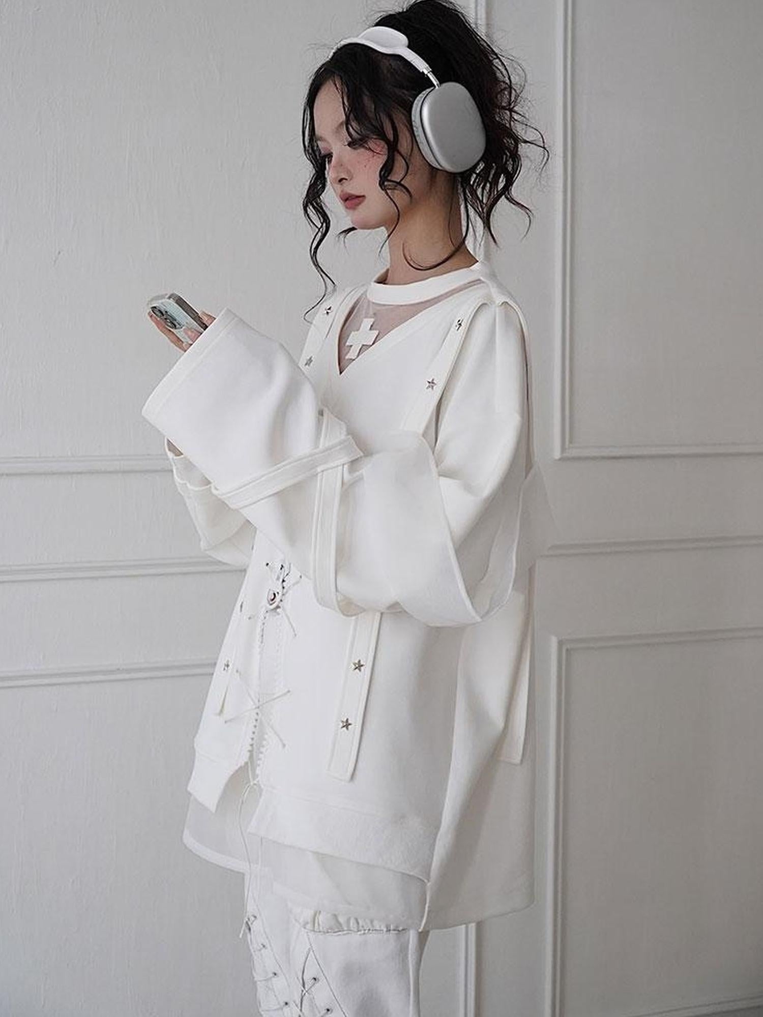 WSW WUSHENWU Ethereal White Embroidered Sportswear