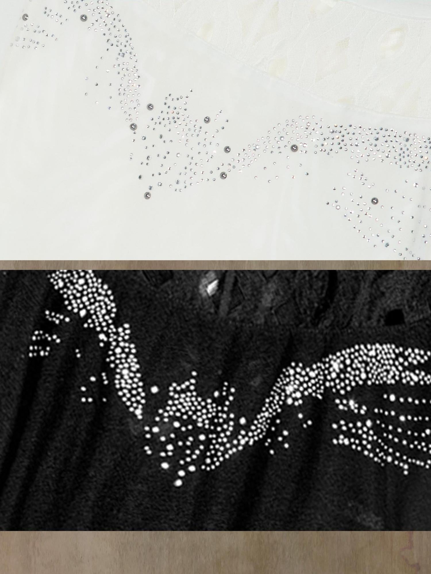 ARIADNAw Ethereal Wings Diamond Mesh Top With Leopard Print