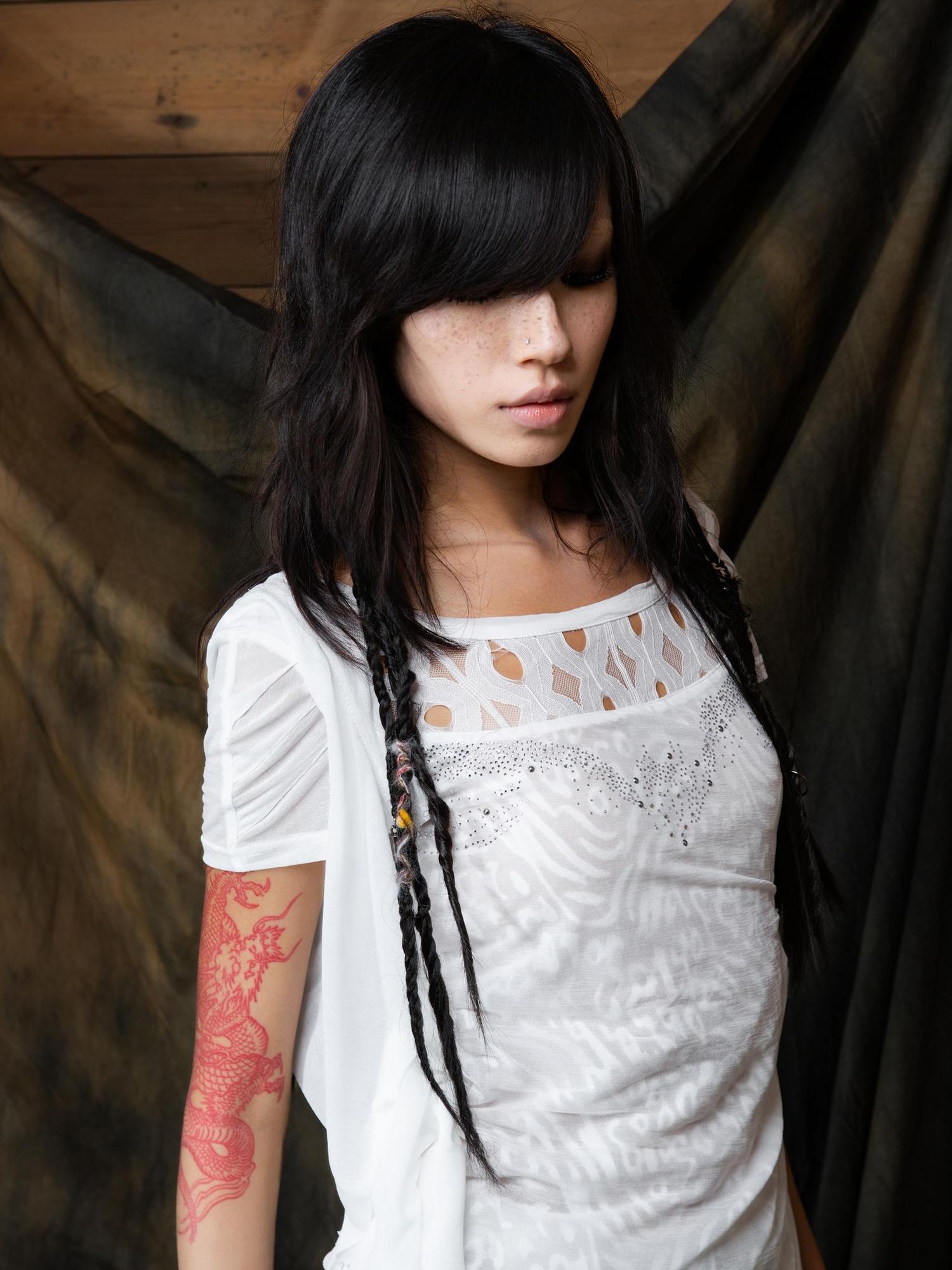 ARIADNAw Ethereal Wings Diamond Mesh Top With Leopard Print