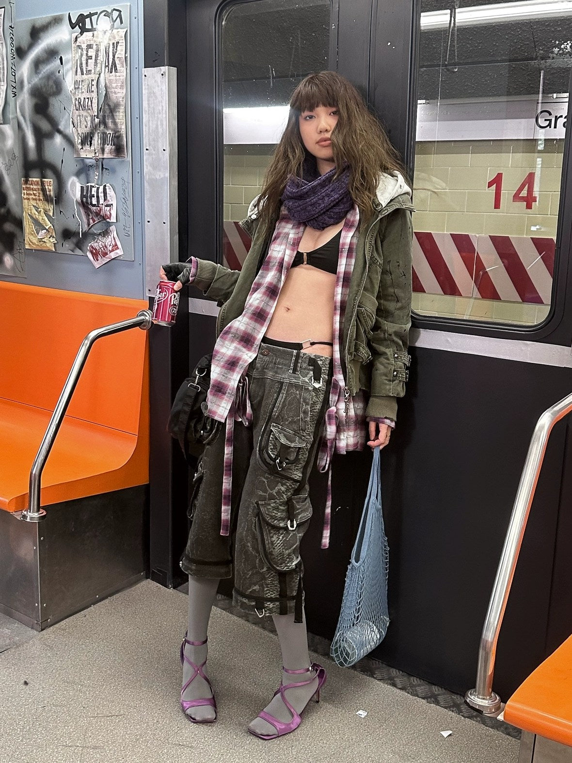 FULLTIDE 100% Cotton Low Rise Baggy Streetwear Women Stone Gray Light Khaki Pants