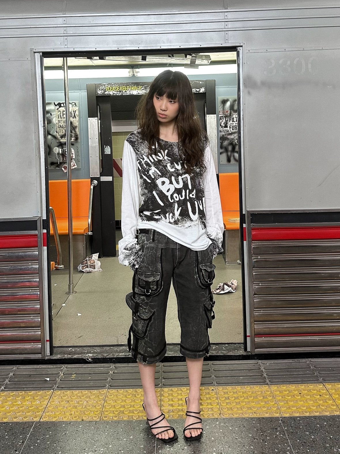 FULLTIDE 100% Cotton Low Rise Baggy Streetwear Women Stone Gray Light Khaki Pants