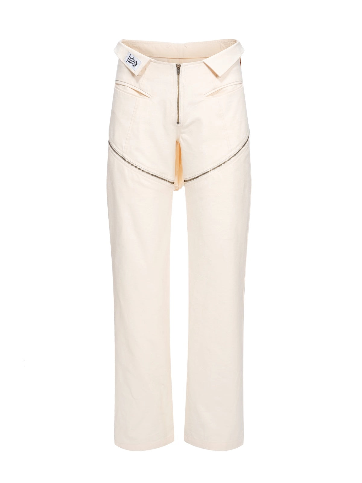 FULLTIDE_100_Percent_Cotton_Low_Rise_Straight_Leg_Original_Women_Off_White_Pants_MISSTT