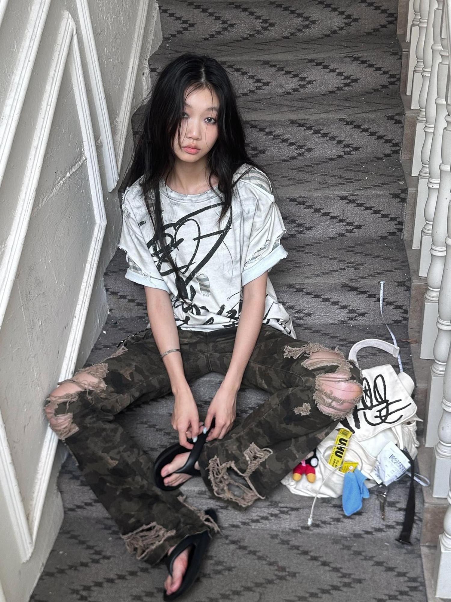 FULLTIDE 100 Percent Cotton Relaxed Fit Printed Round Neck Women Short Sleeve T-Shirt