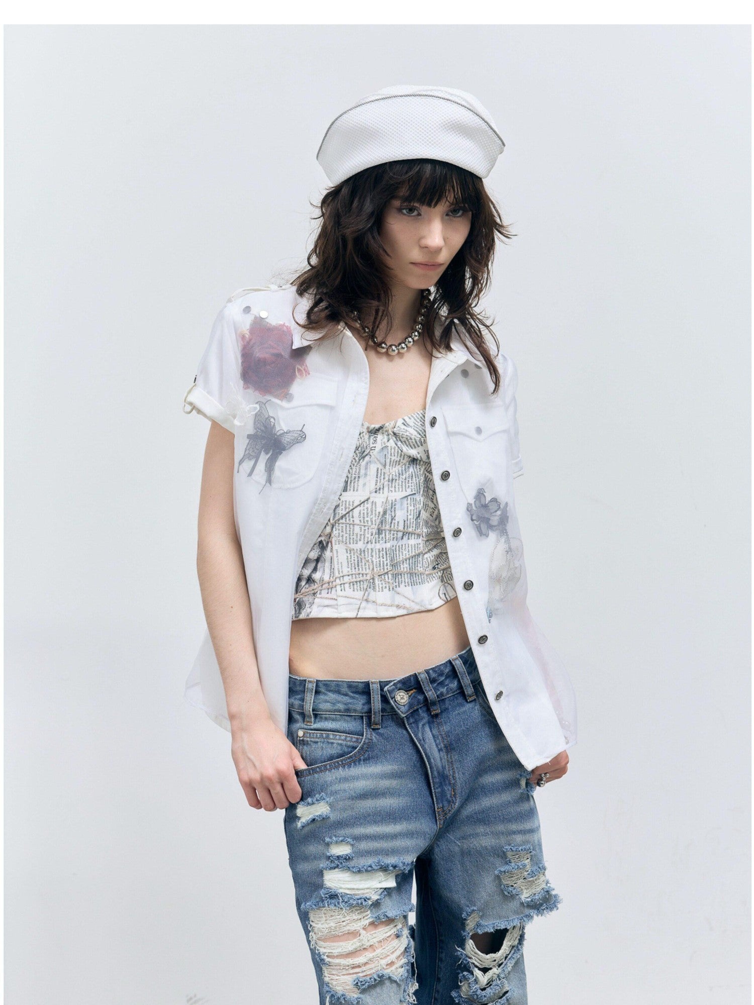 FULLTIDE 3d Floral Butterfly Tulle Handmade Women&