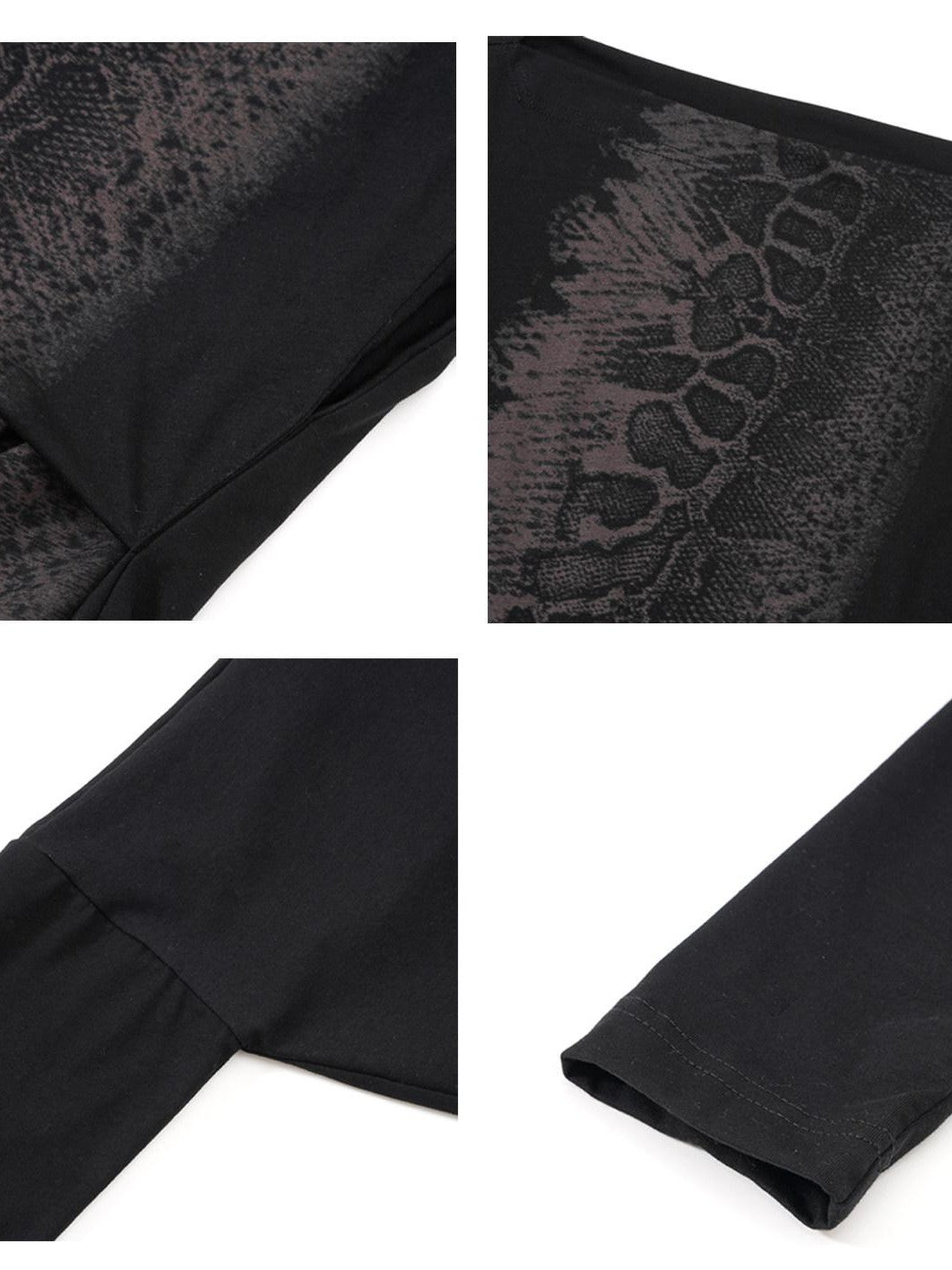 FULLTIDE Black Irregular Snake Print Neck Women&