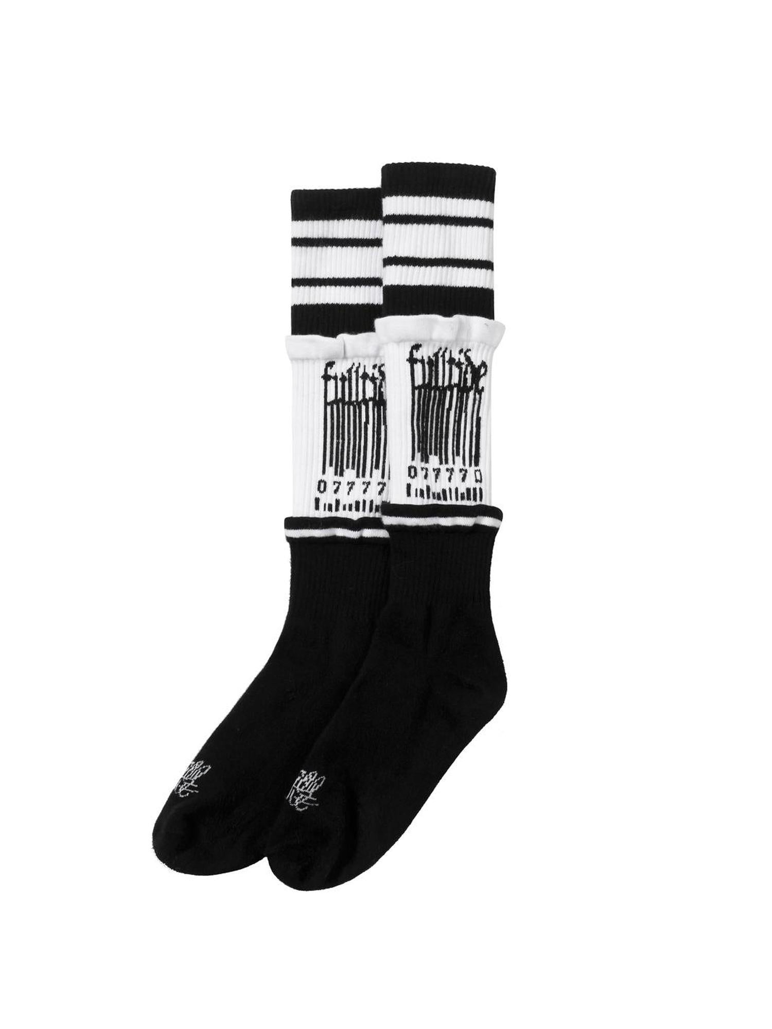 FULLTIDE Comfort Cushioned High Crew Unisex One Size Black White Pack Socks