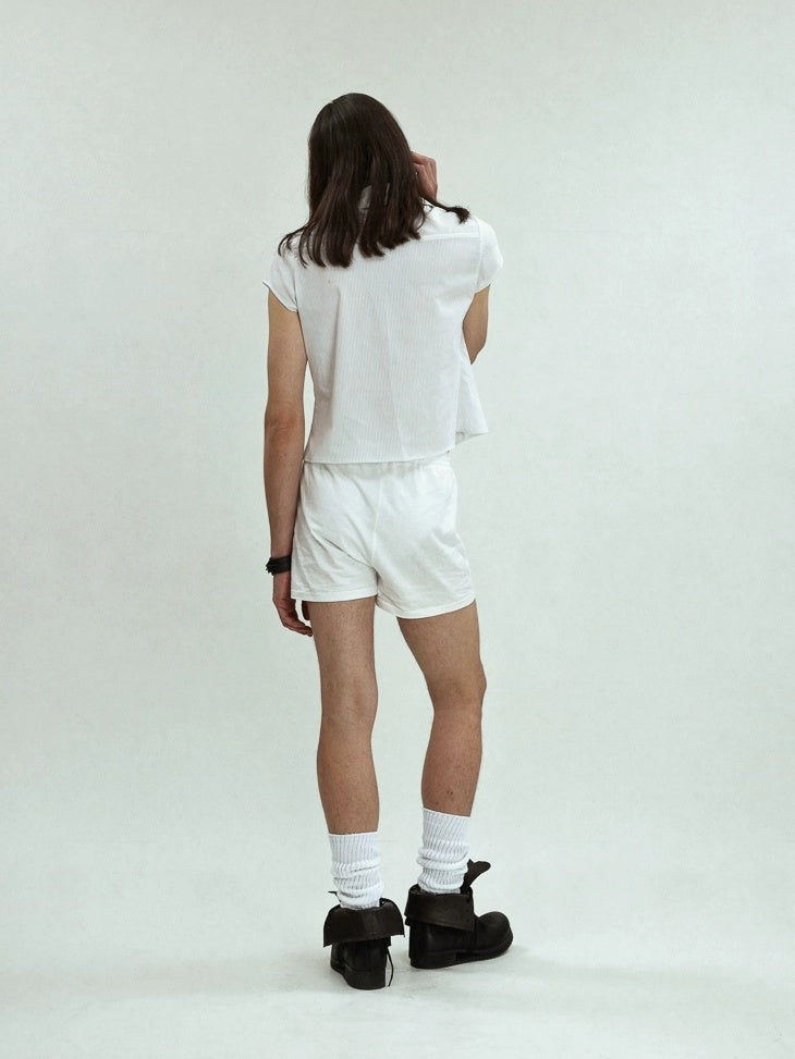 FULLTIDE Cotton Blend Slim Fit Polo Collar Button Front Short Sleeve Workwear Women Shirt